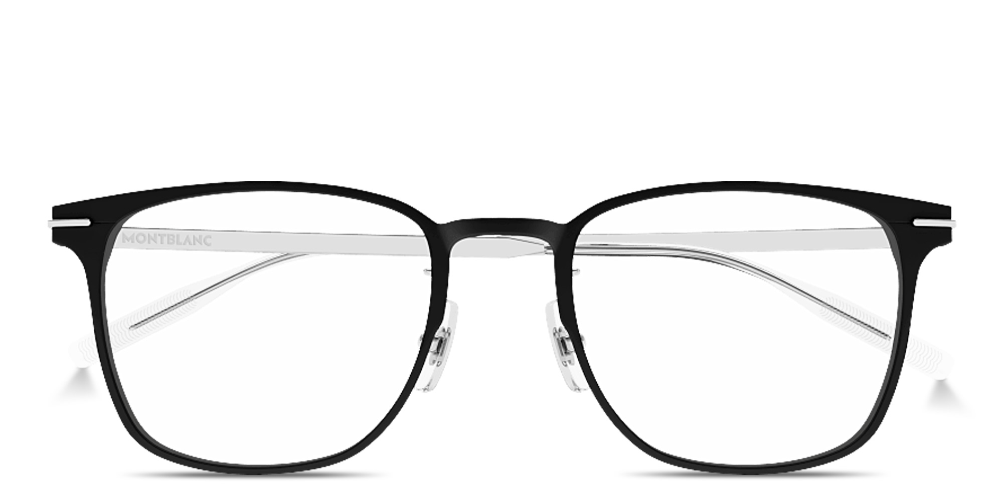 Shop MONTBLANC Snowcap Square Eyeglasses in Black online.