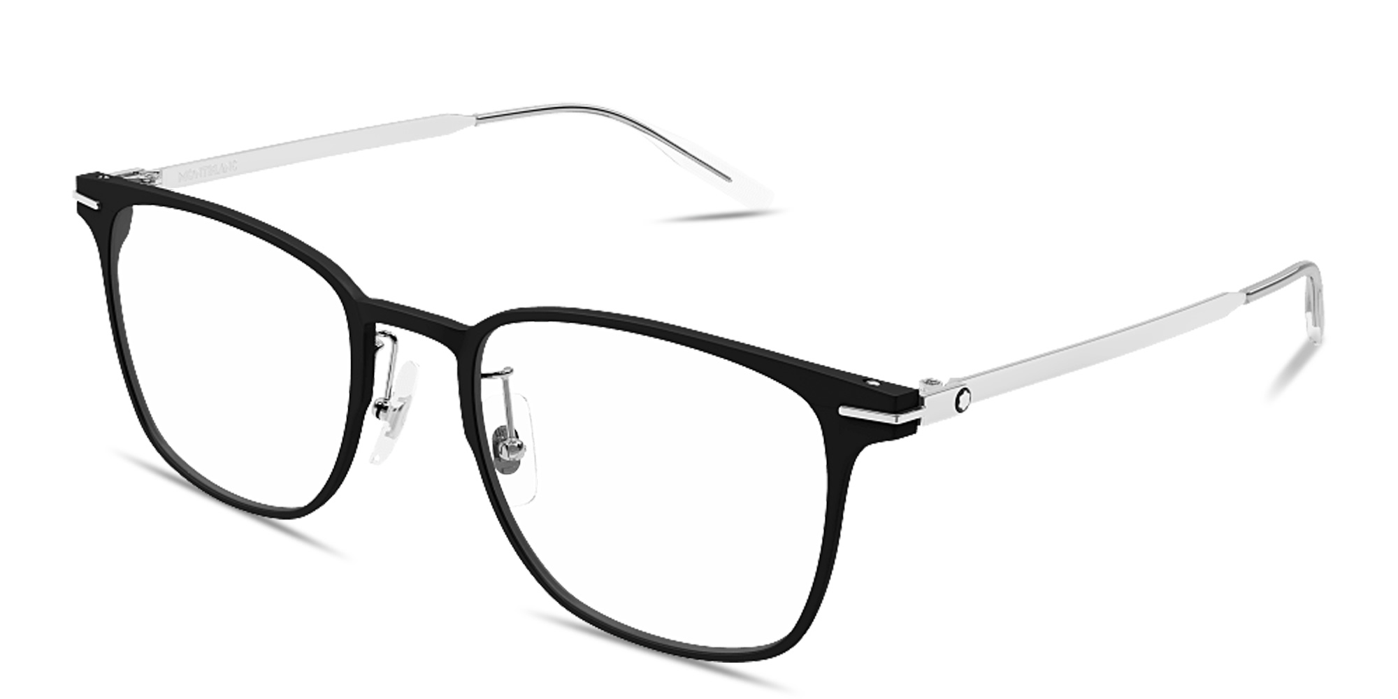 Shop MONTBLANC Snowcap Square Eyeglasses in Black online.
