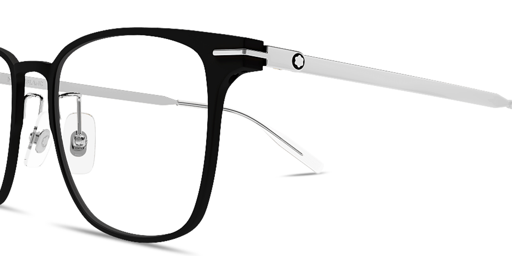 Shop MONTBLANC Snowcap Square Eyeglasses in Black online.