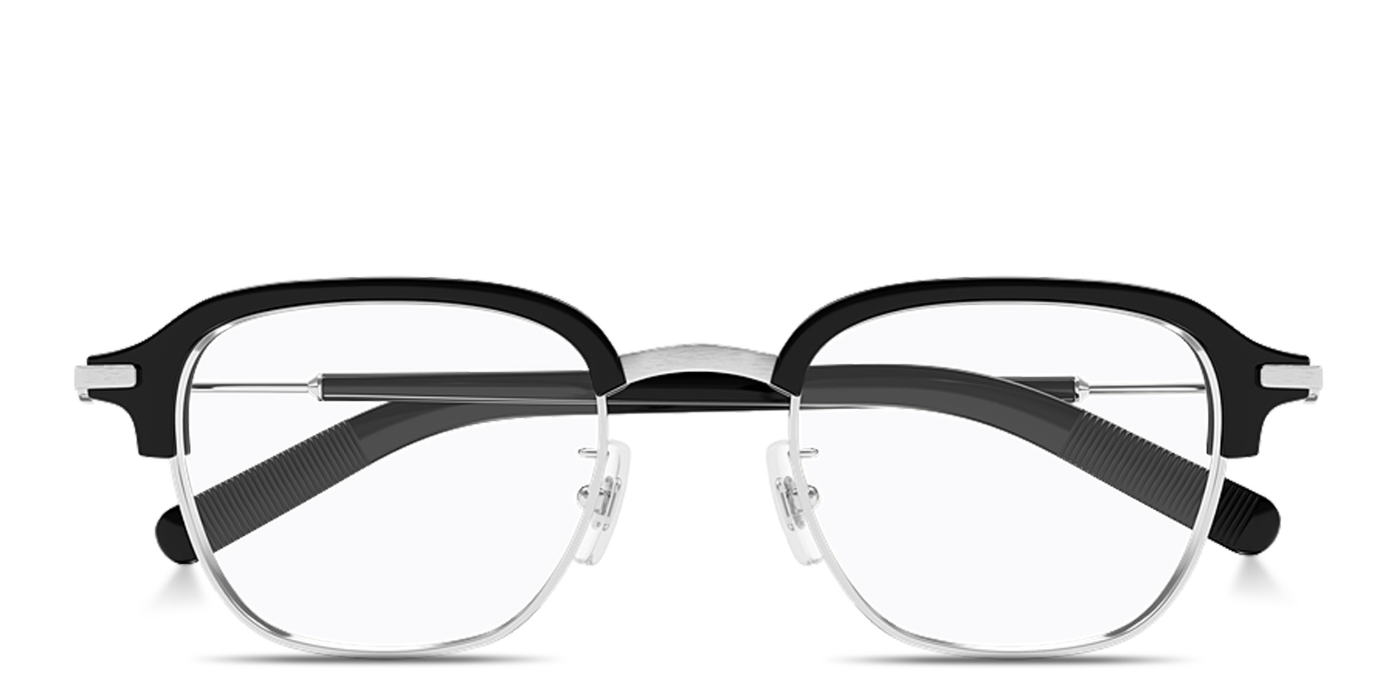 Shop MONTBLANC Snowcap Square Eyeglasses in Black online.