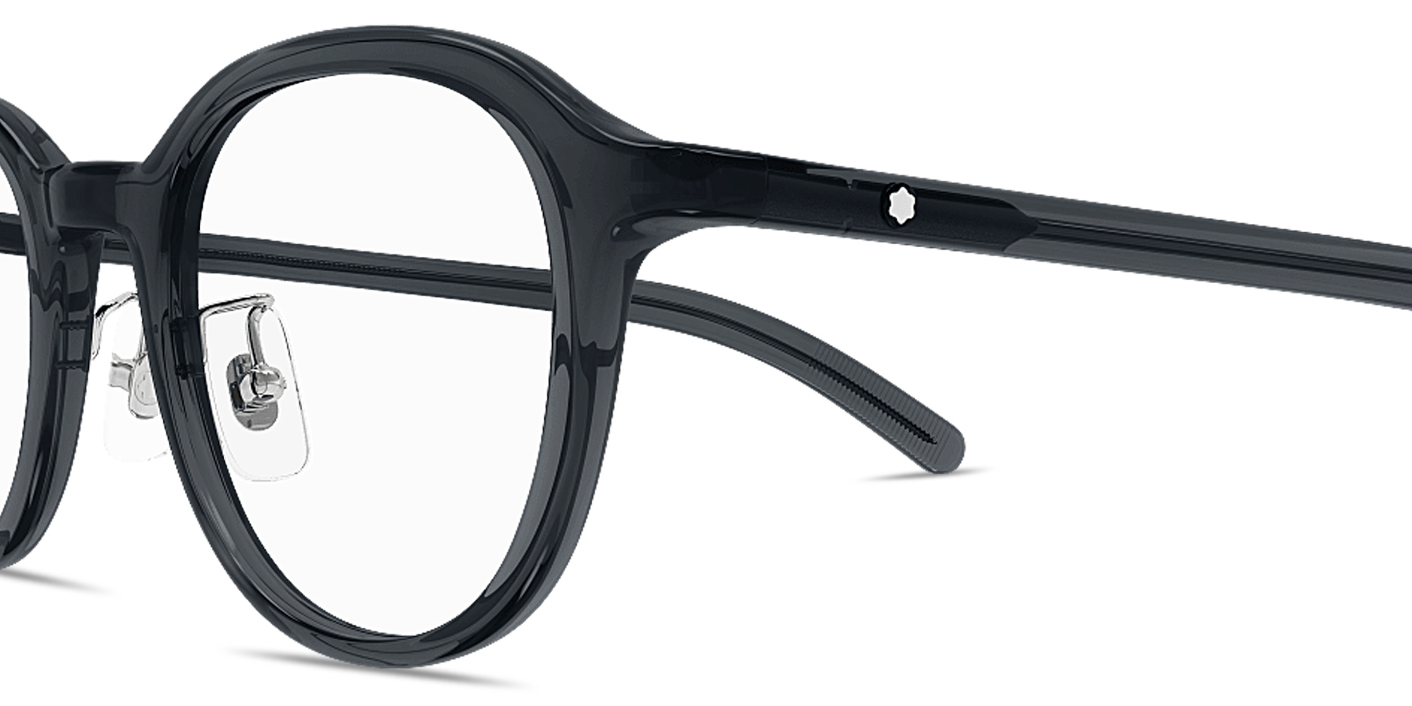 Shop MONTBLANC Snowcap Panthos Eyeglasses in Grey online.
