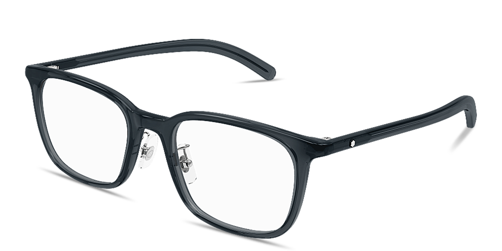 Shop MONTBLANC Snowcap Rectangle Eyeglasses in Grey online.