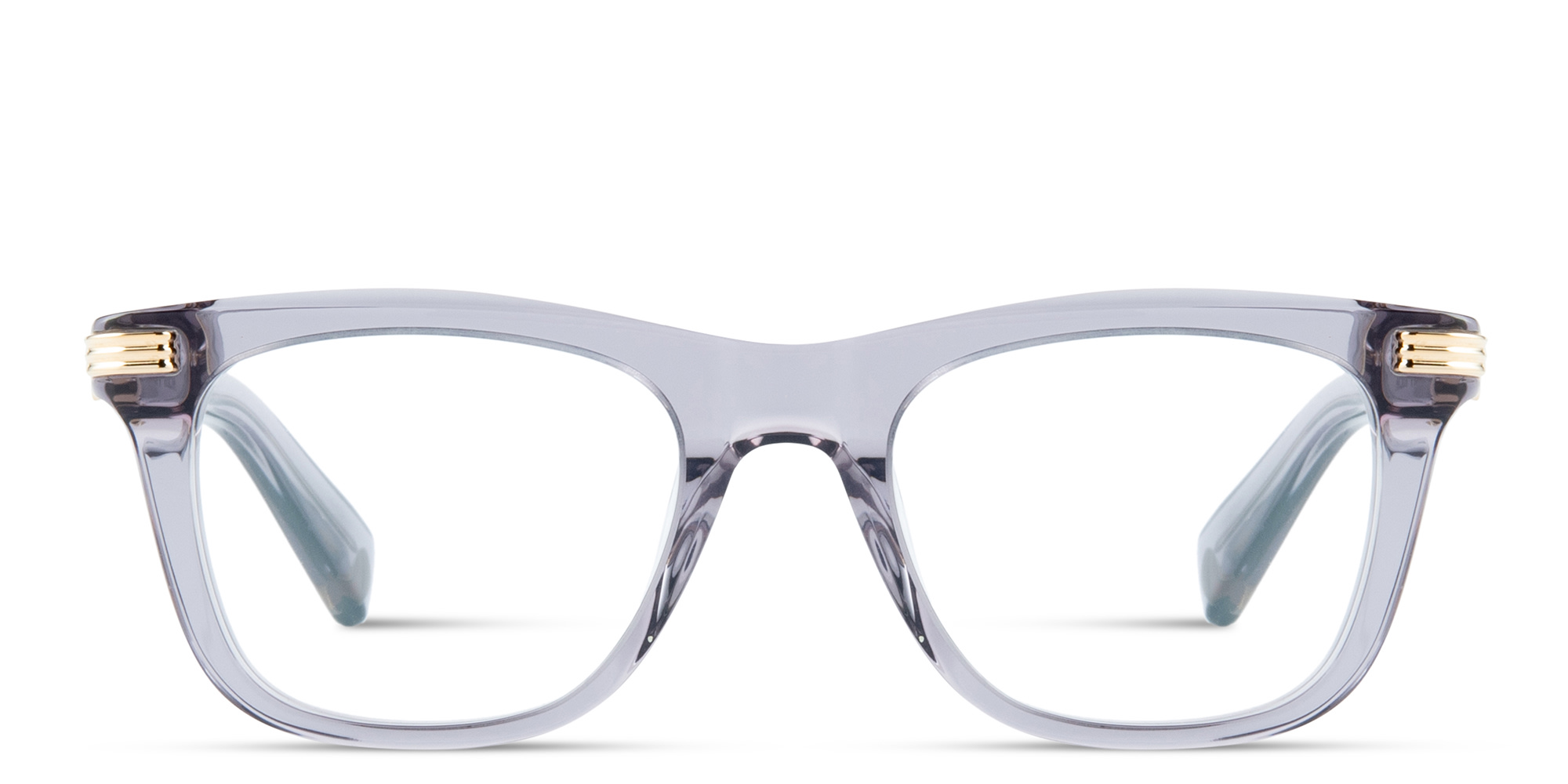 Shop Cartier Première de Cartier Rectangle Eyeglasses in Transparent Grey online.