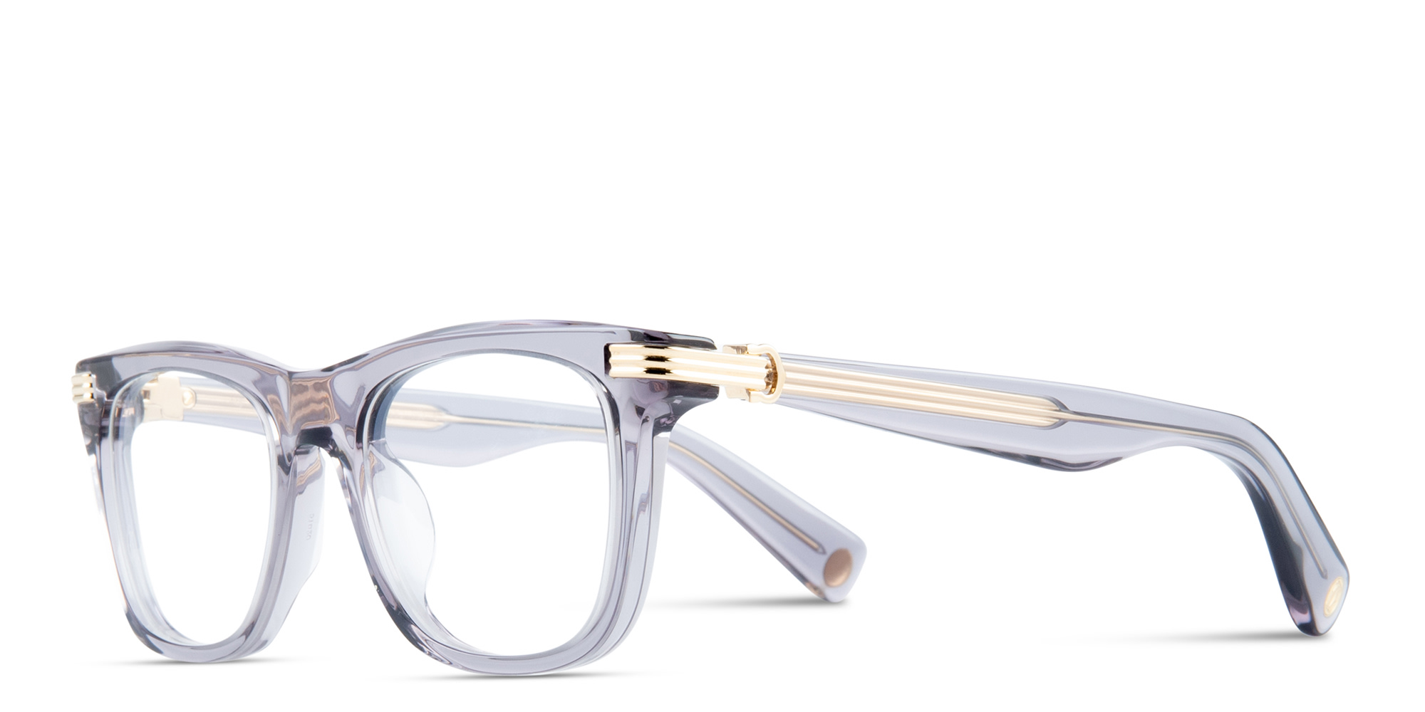 Shop Cartier Première de Cartier Rectangle Eyeglasses in Transparent Grey online.