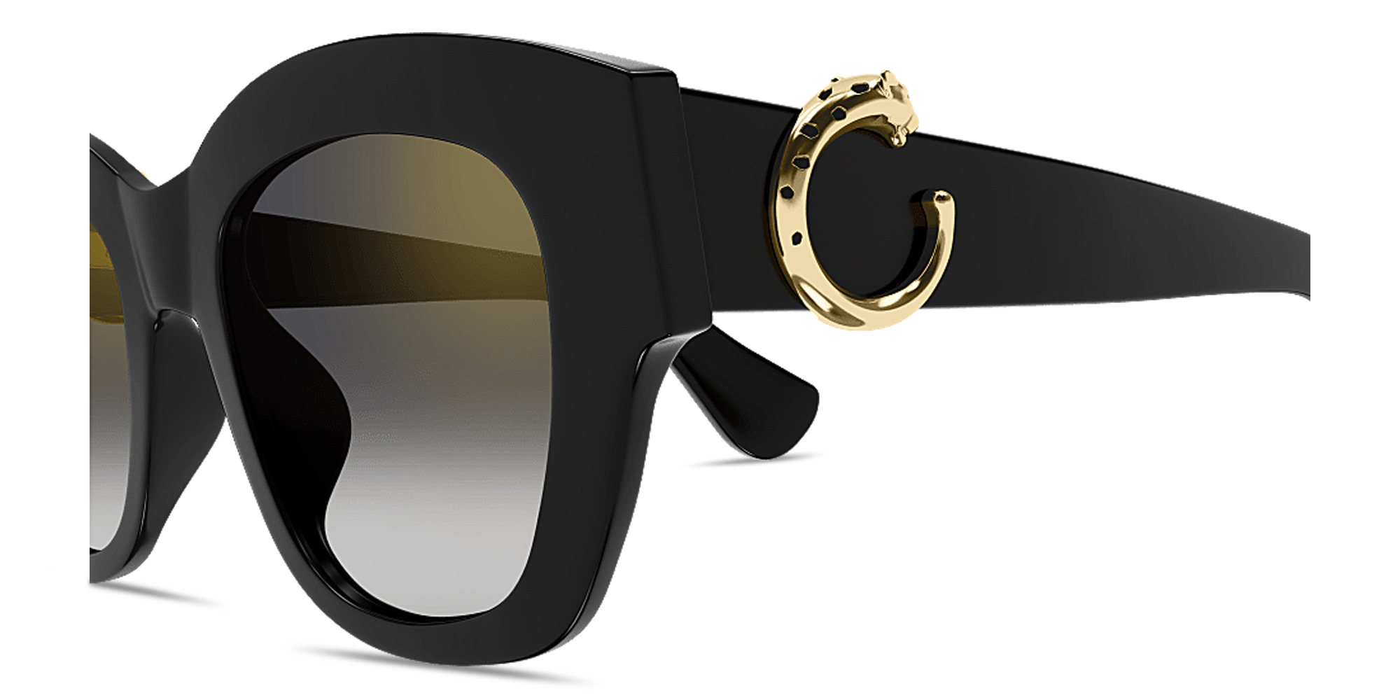 Shop Cartier Panthère de Cartier Cat-Eye Sunglasses in Black online.