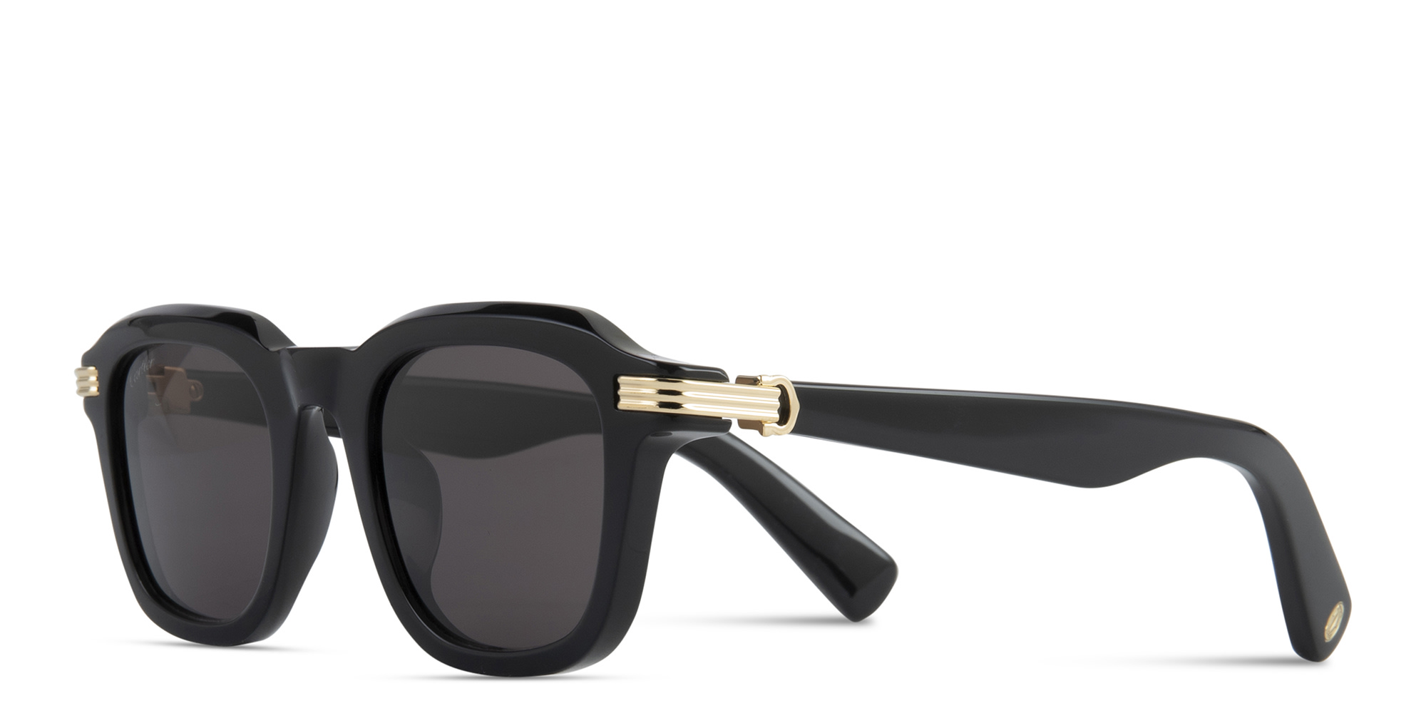 Shop Cartier Première de Cartier Square Sunglasses in Black online.