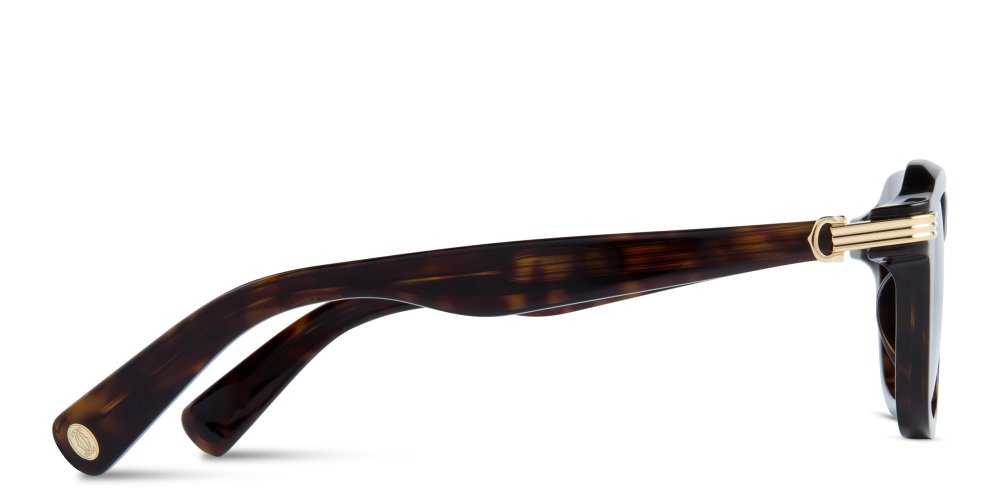 Shop Cartier Première de Cartier Square Sunglasses in Havana online.