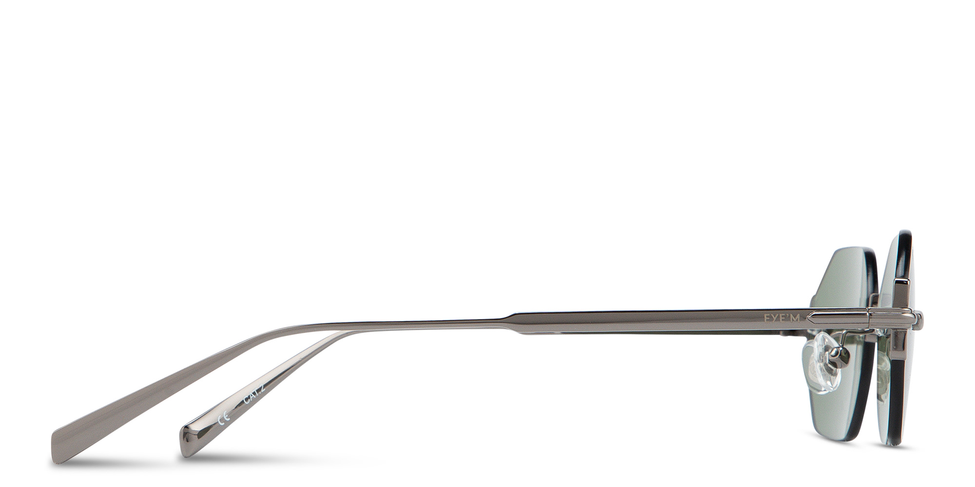 Shop EYE'M Rimless Irregular Sunglasses in Gunmetal online.