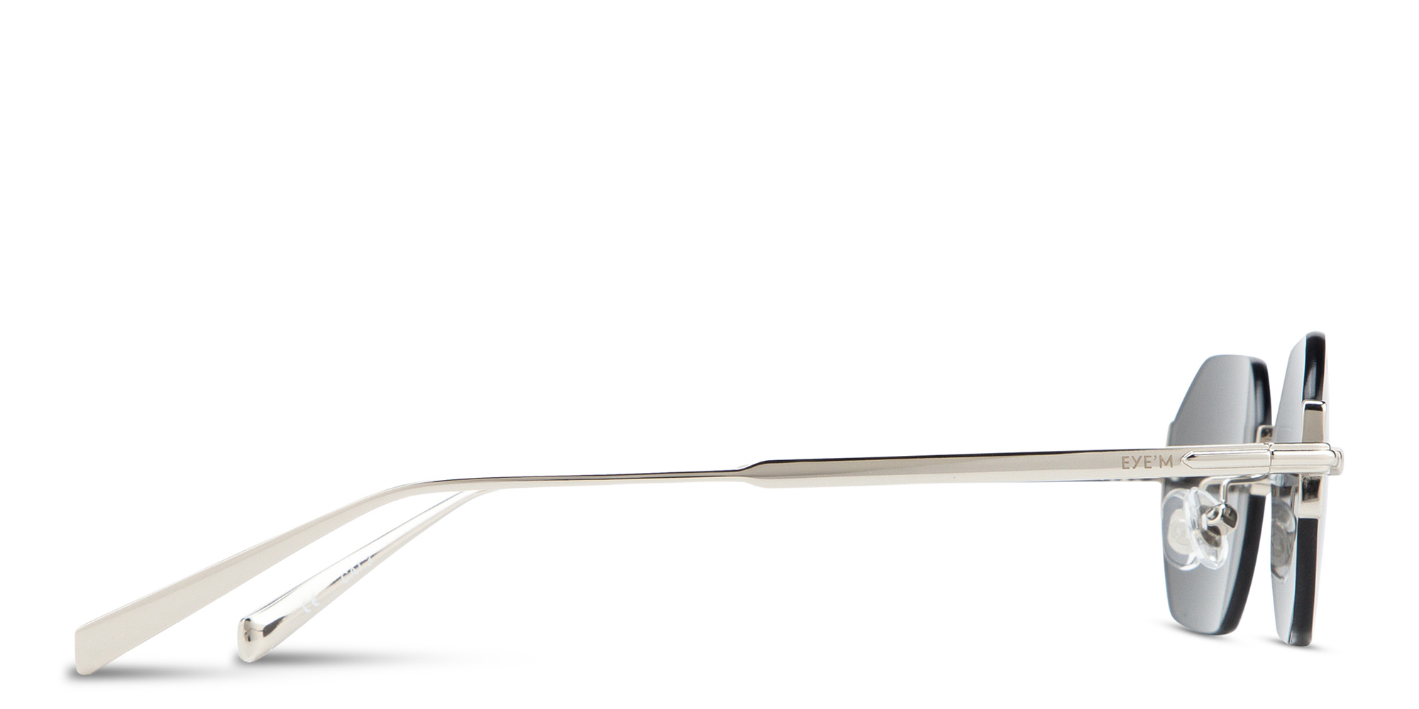 Shop EYE'M Rimless Irregular Sunglasses in Silver online.