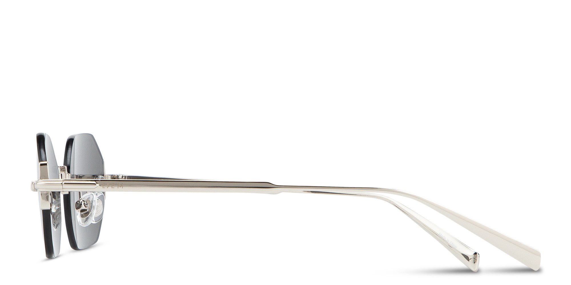 Shop EYE'M Rimless Irregular Sunglasses in Silver online.