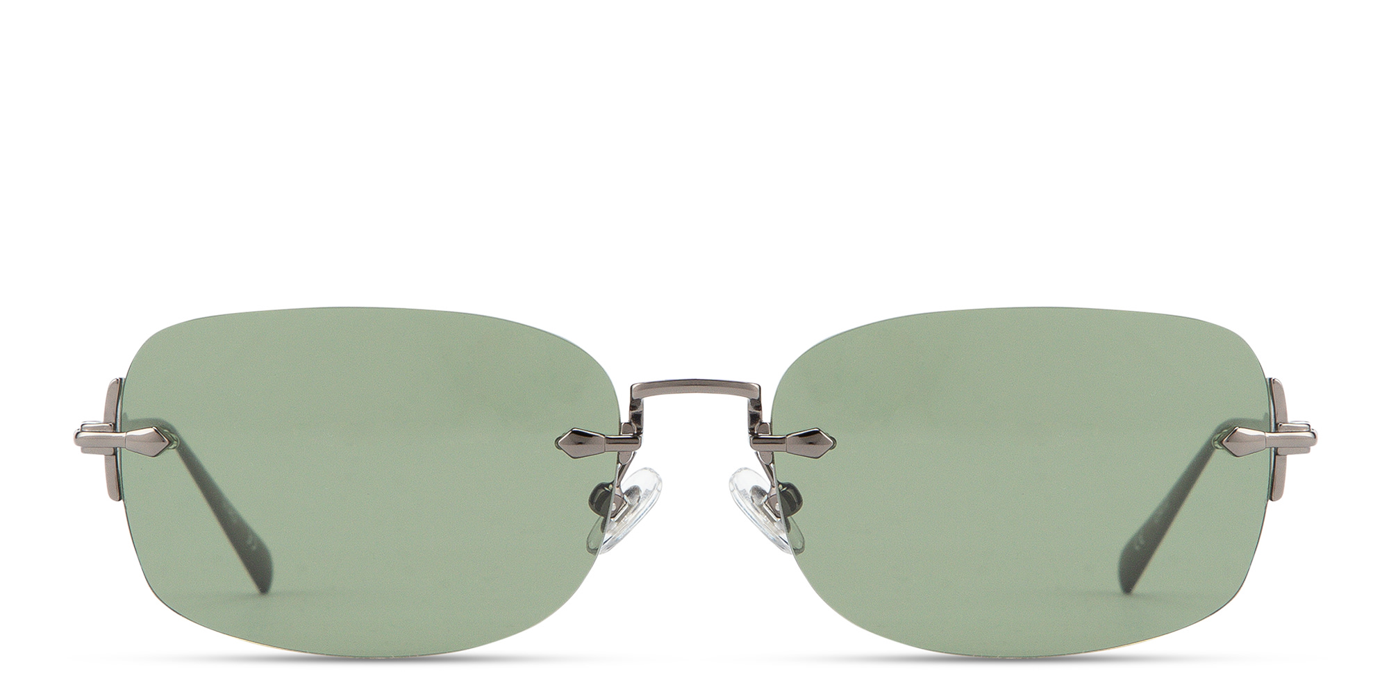 EYE'M Rimless Rectangle Sunglasses in Gunmetal – Product Photo 1