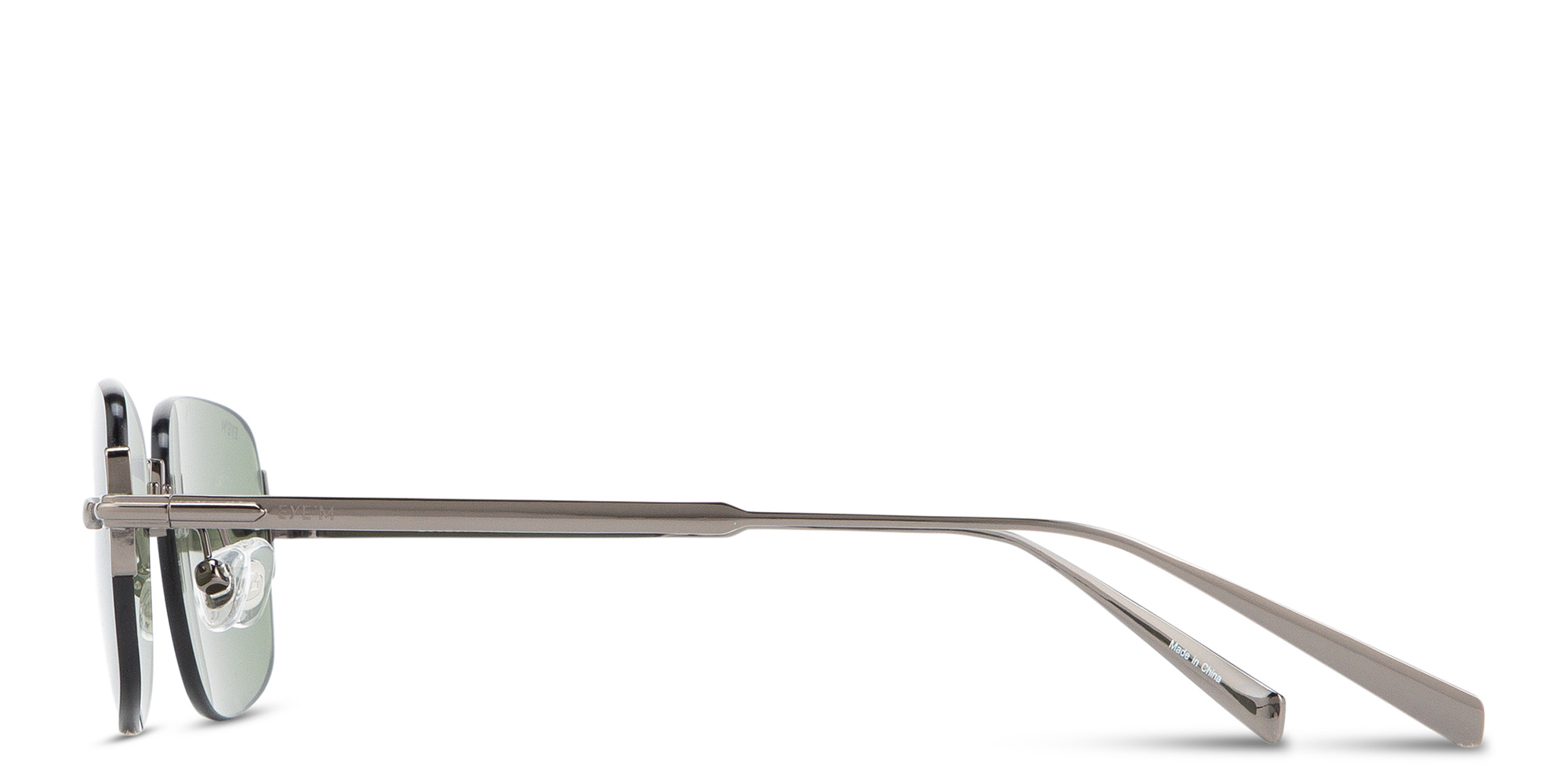 EYE'M Rimless Rectangle Sunglasses in Gunmetal – Product Photo 4