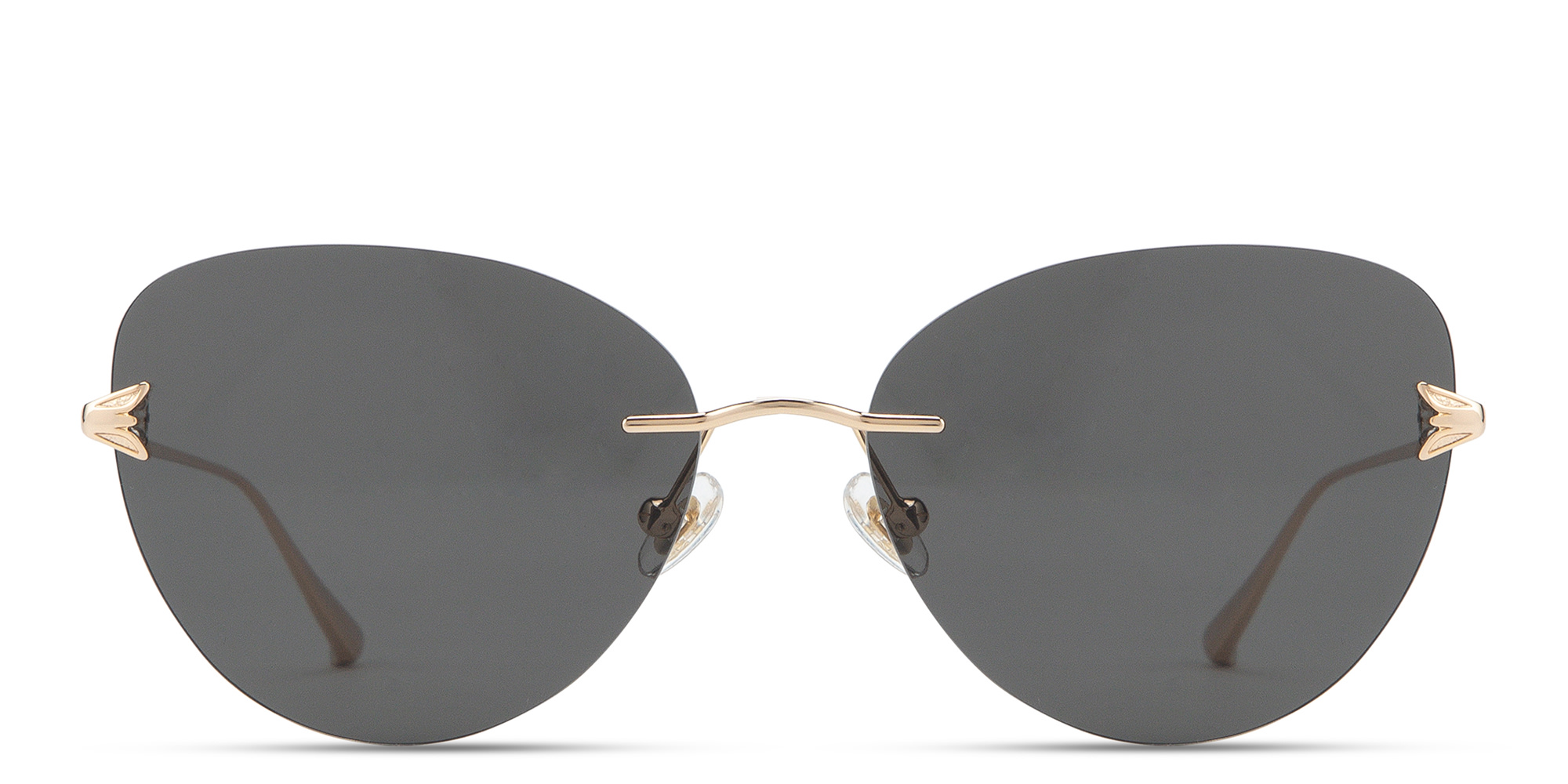EYE'M Rimless Cat-Eye Sunglasses in Gold – Product Photo 1