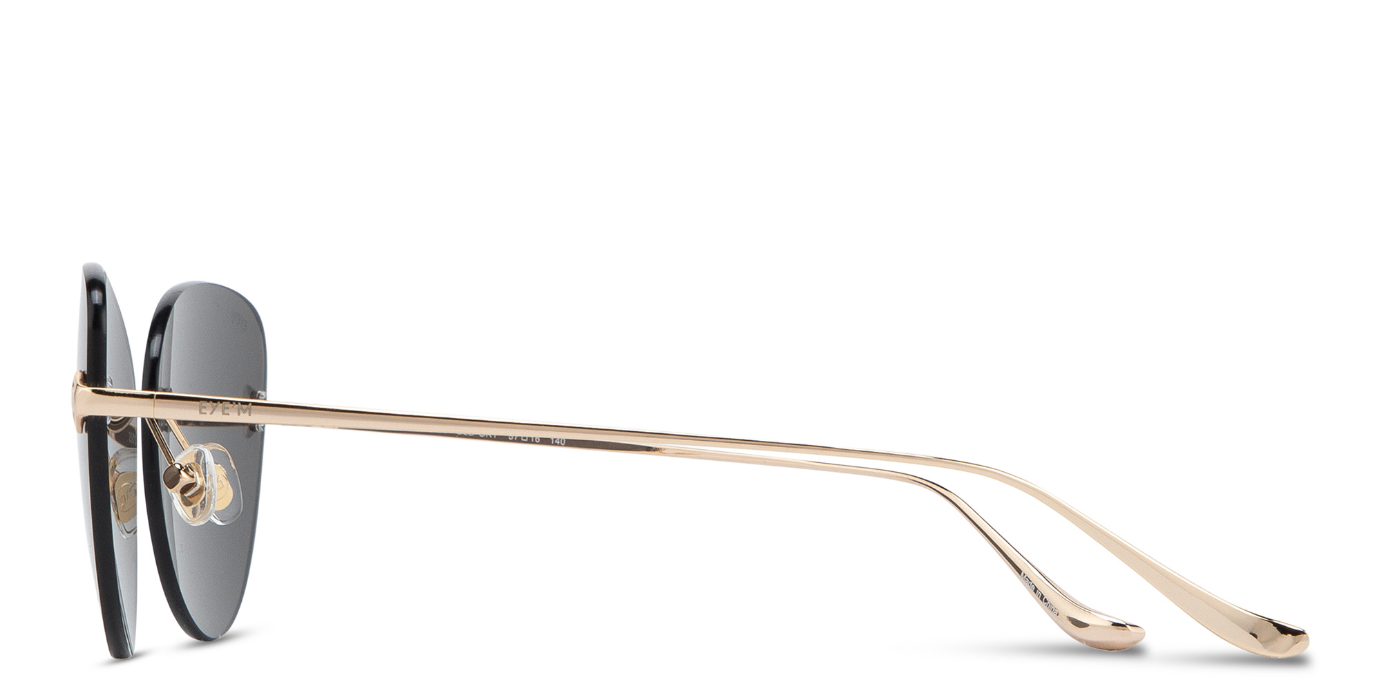 EYE'M Rimless Cat-Eye Sunglasses in Gold – Product Photo 4