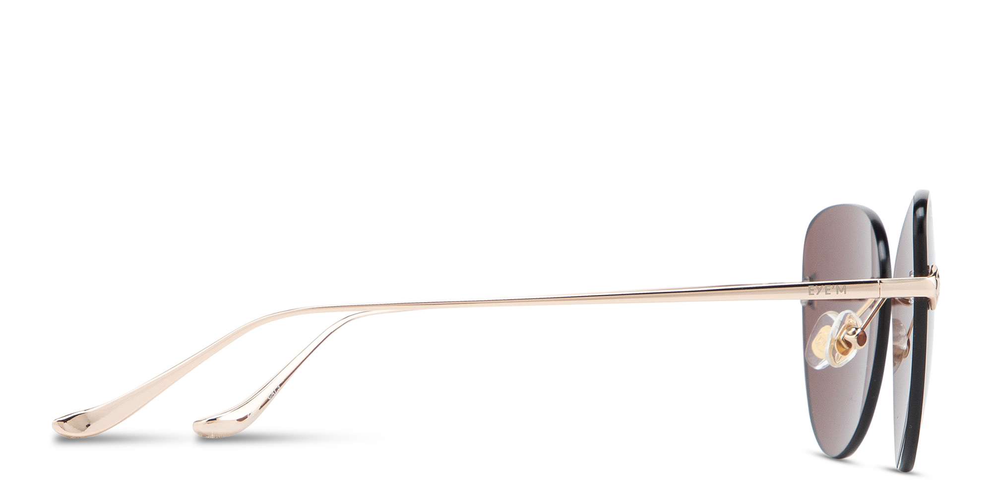 Shop EYE'M Rimless Cat-Eye Sunglasses in Light Gold online.
