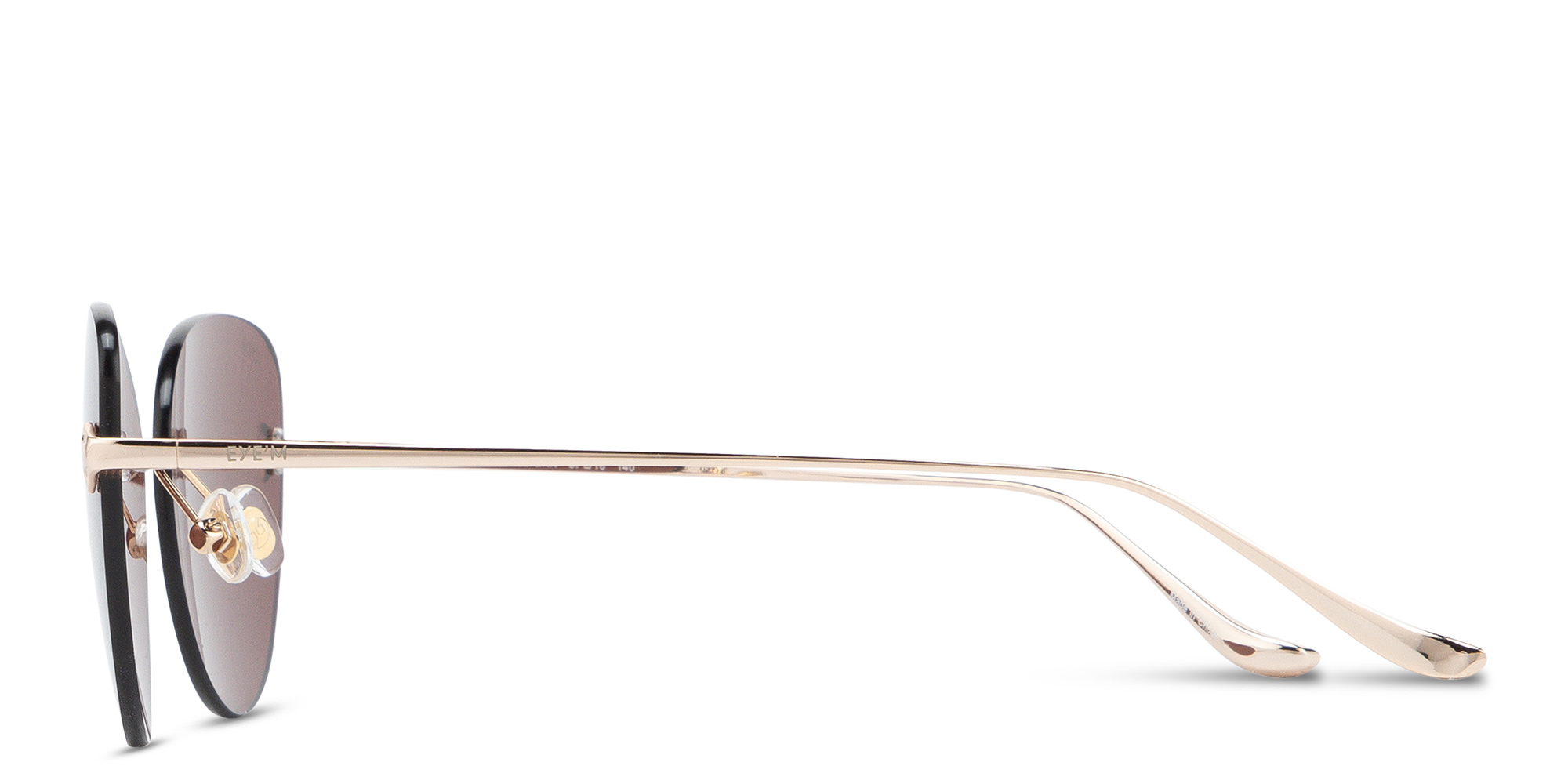 Shop EYE'M Rimless Cat-Eye Sunglasses in Light Gold online.