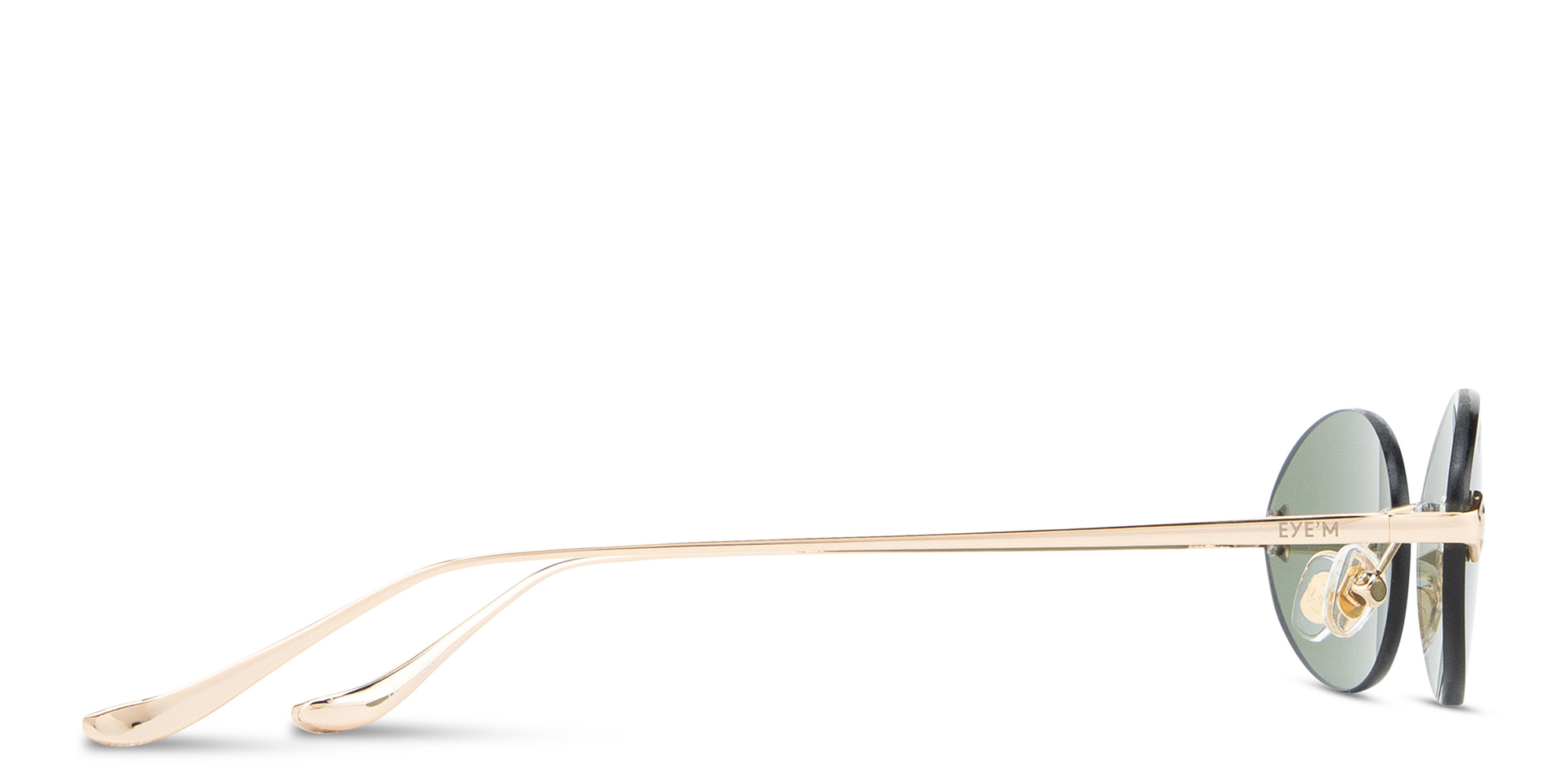 Shop EYE'M Rimless Oval Sunglasses in Gold online.