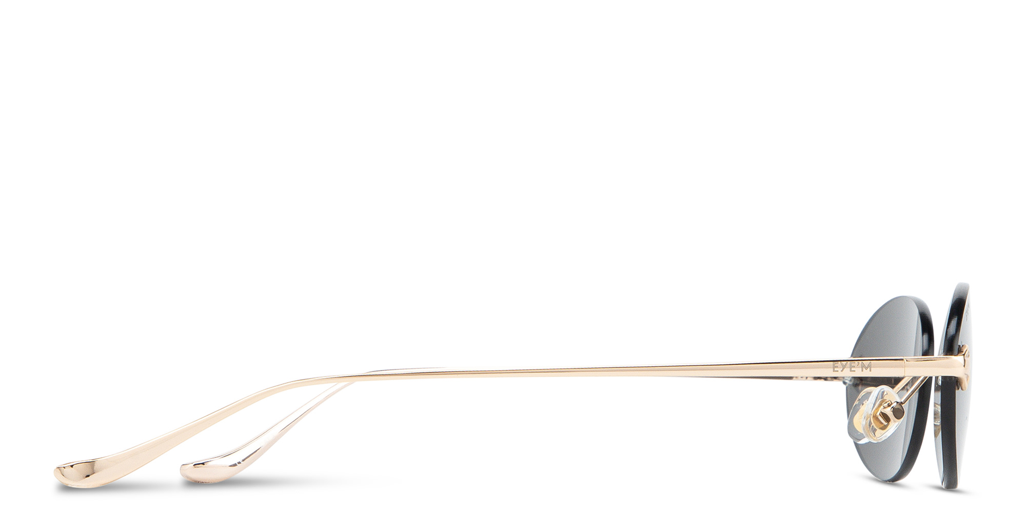 EYE'M Rimless Oval Sunglasses in Gold – Product Photo 3