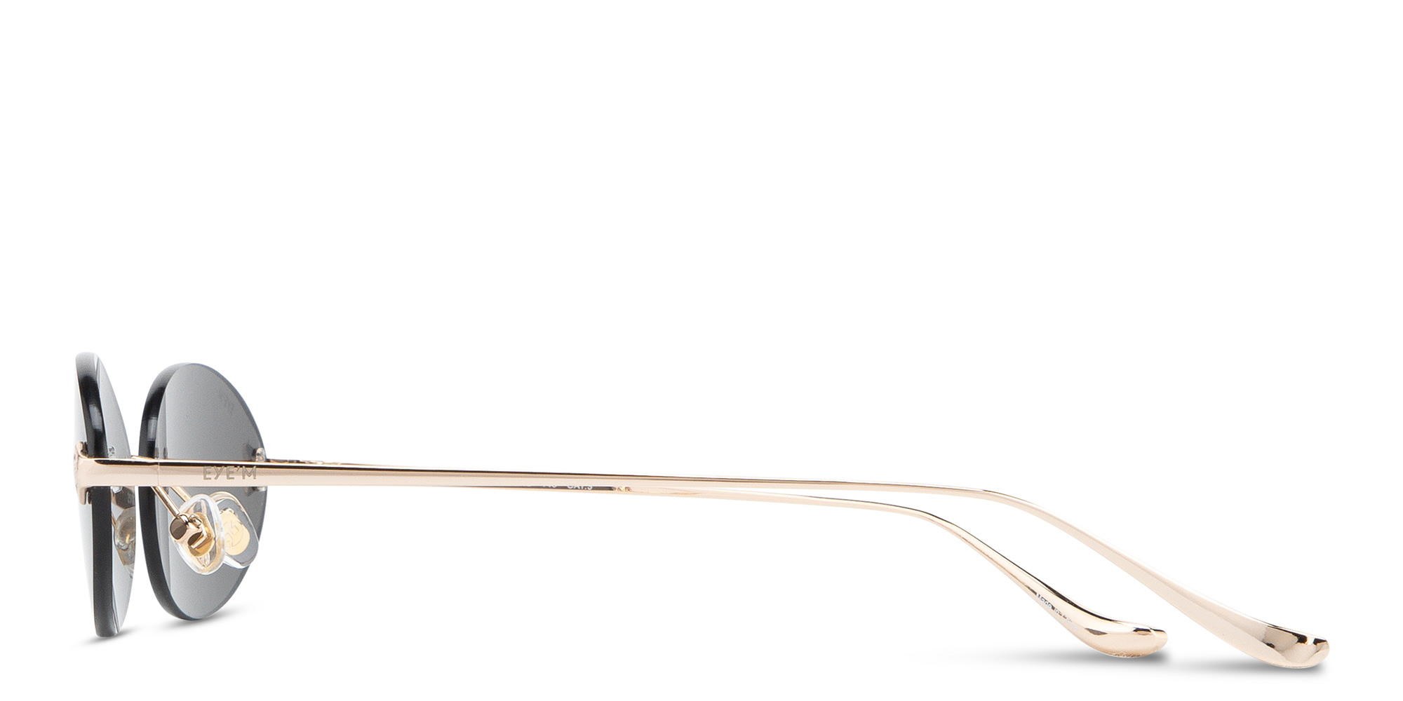 EYE'M Rimless Oval Sunglasses in Gold – Product Photo 4