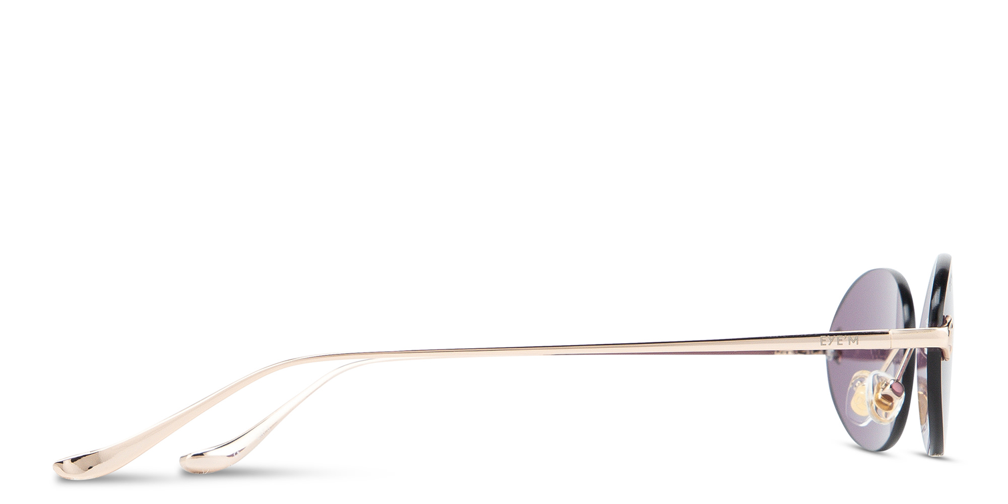 Shop EYE'M Rimless Oval Sunglasses in Light Gold online.