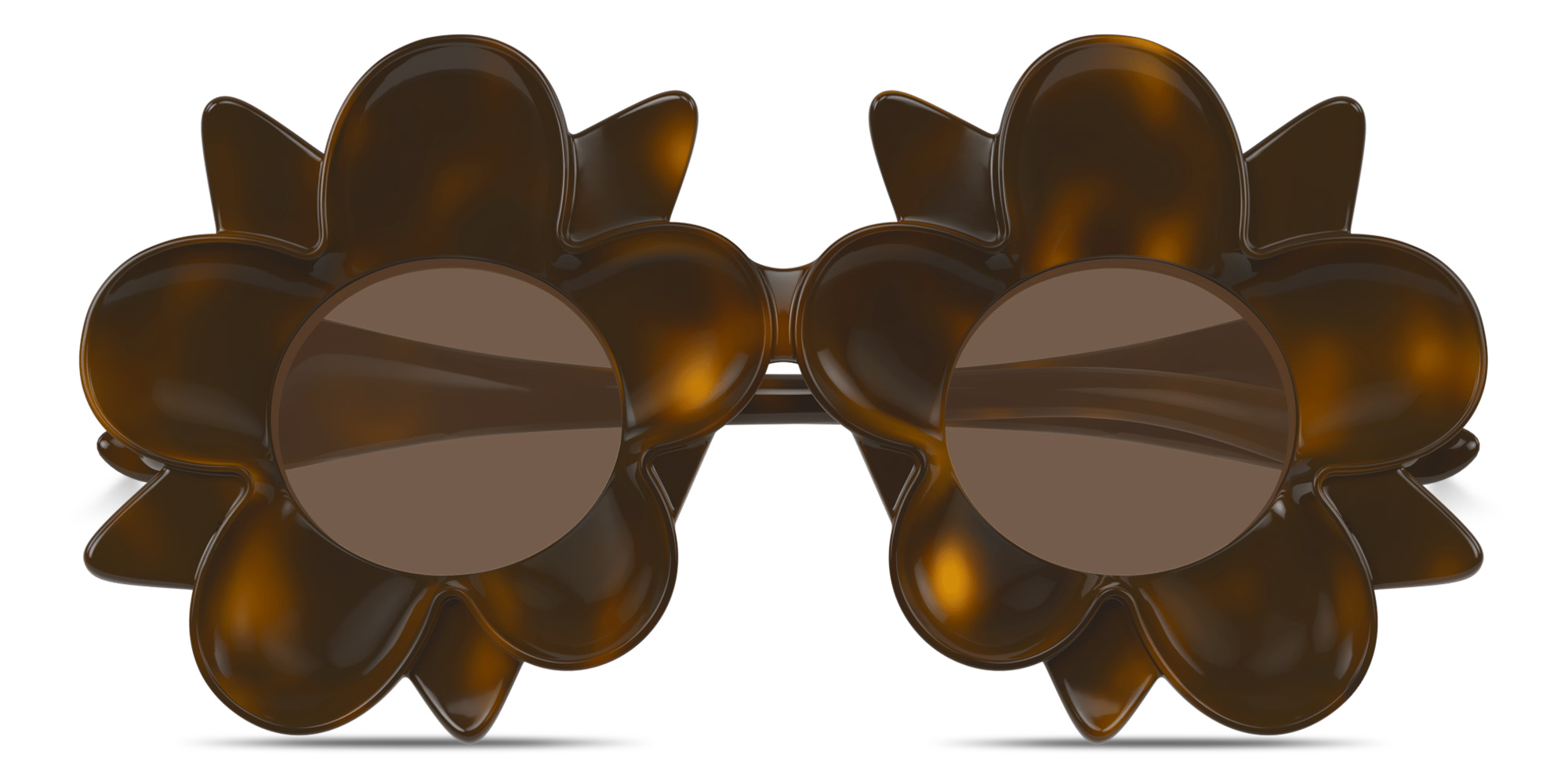 Shop BOTTEGA VENETA Peggy Flower Irregular Sunglasses in Havana online.