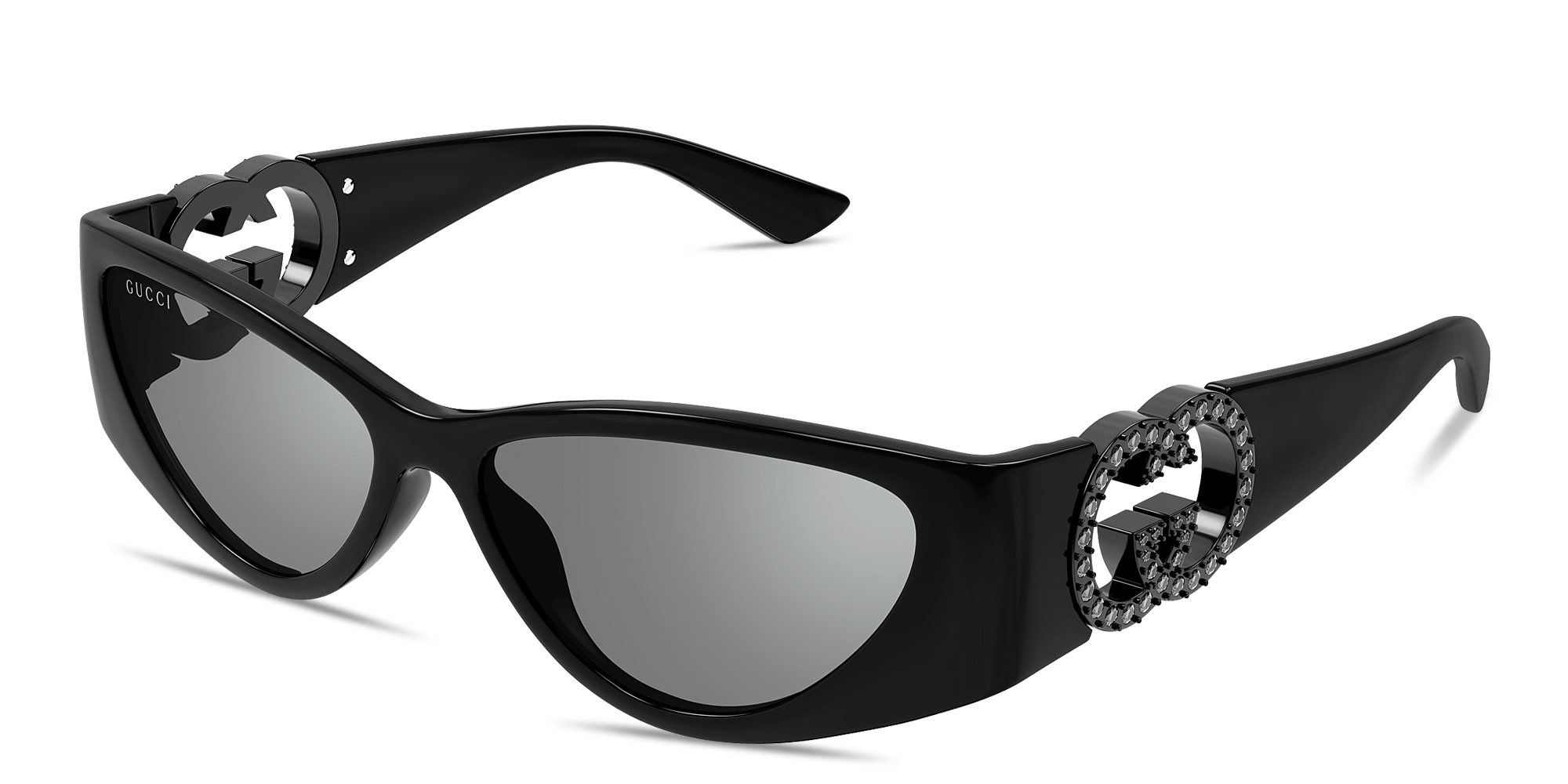 Shop GUCCI GG Cat-Eye Sunglasses in Black online.