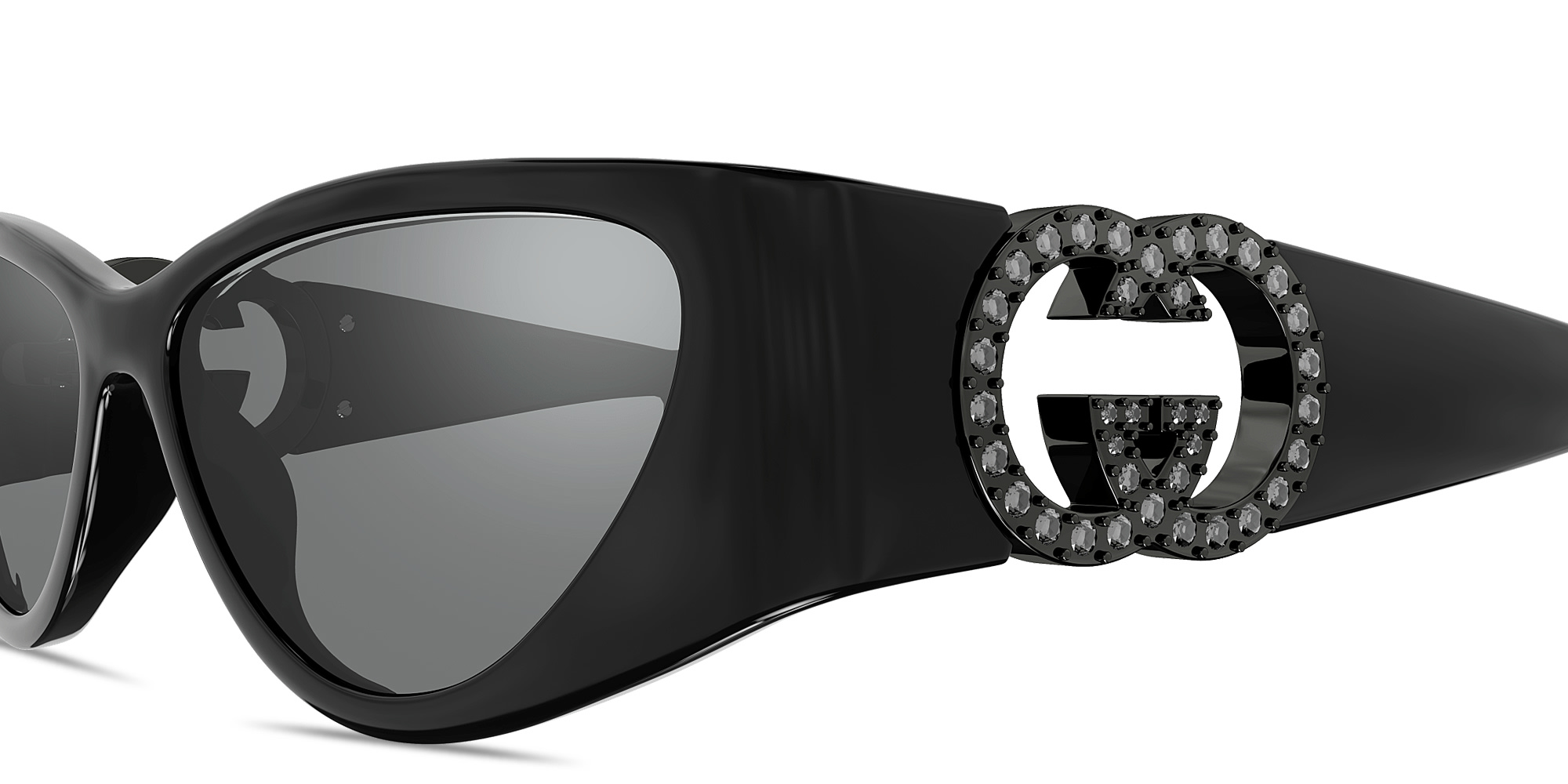Shop GUCCI GG Cat-Eye Sunglasses in Black online.