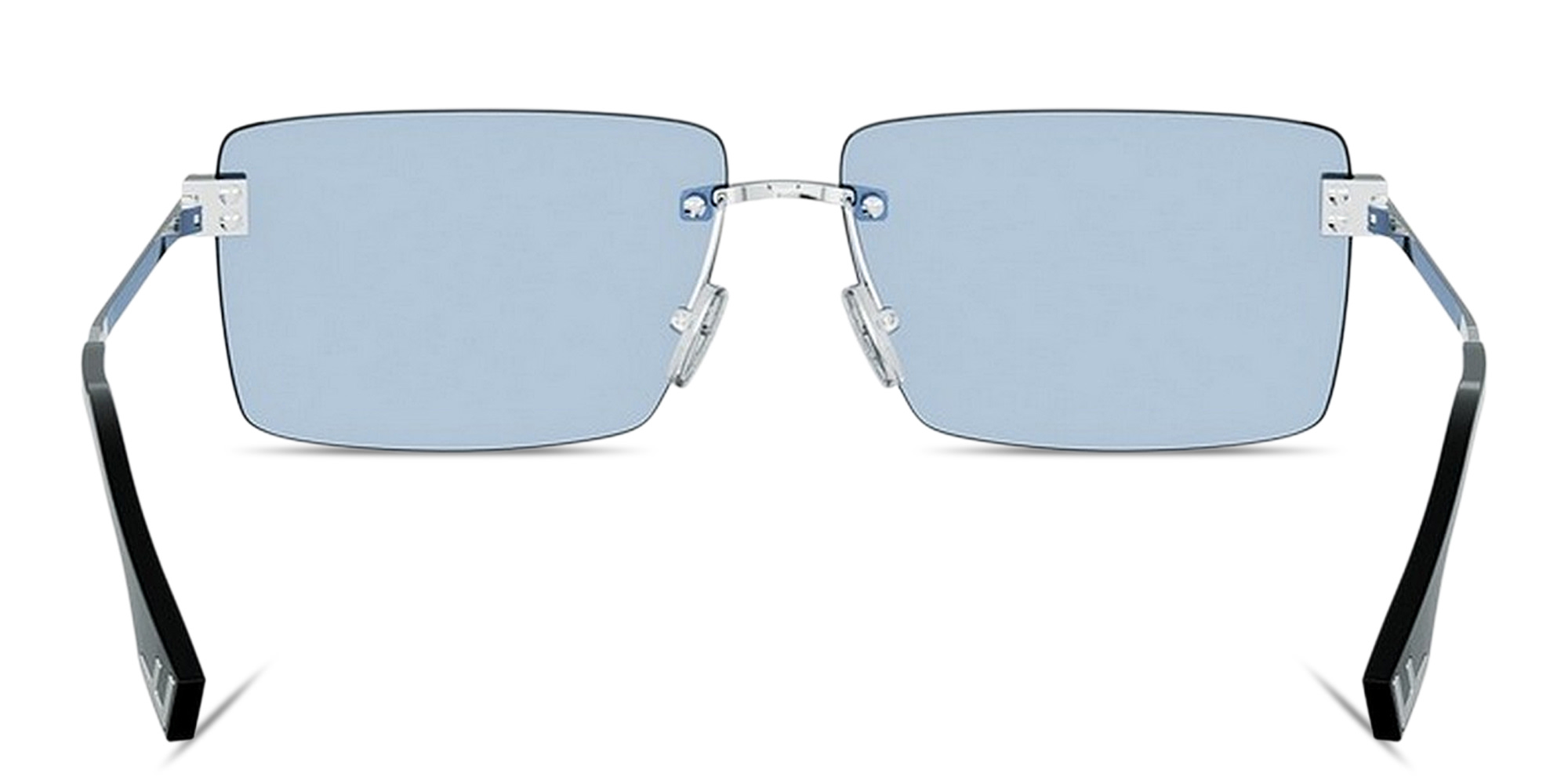 Shop FENDI Sky Rimless Rectangle Sunglasses in Palladium online.