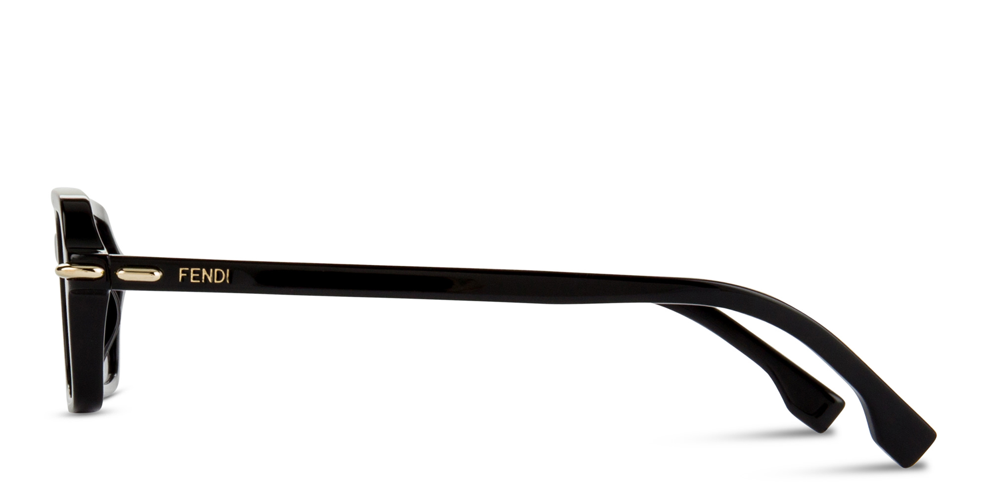 Shop FENDI Selleria Rectangle Sunglasses in Black online.