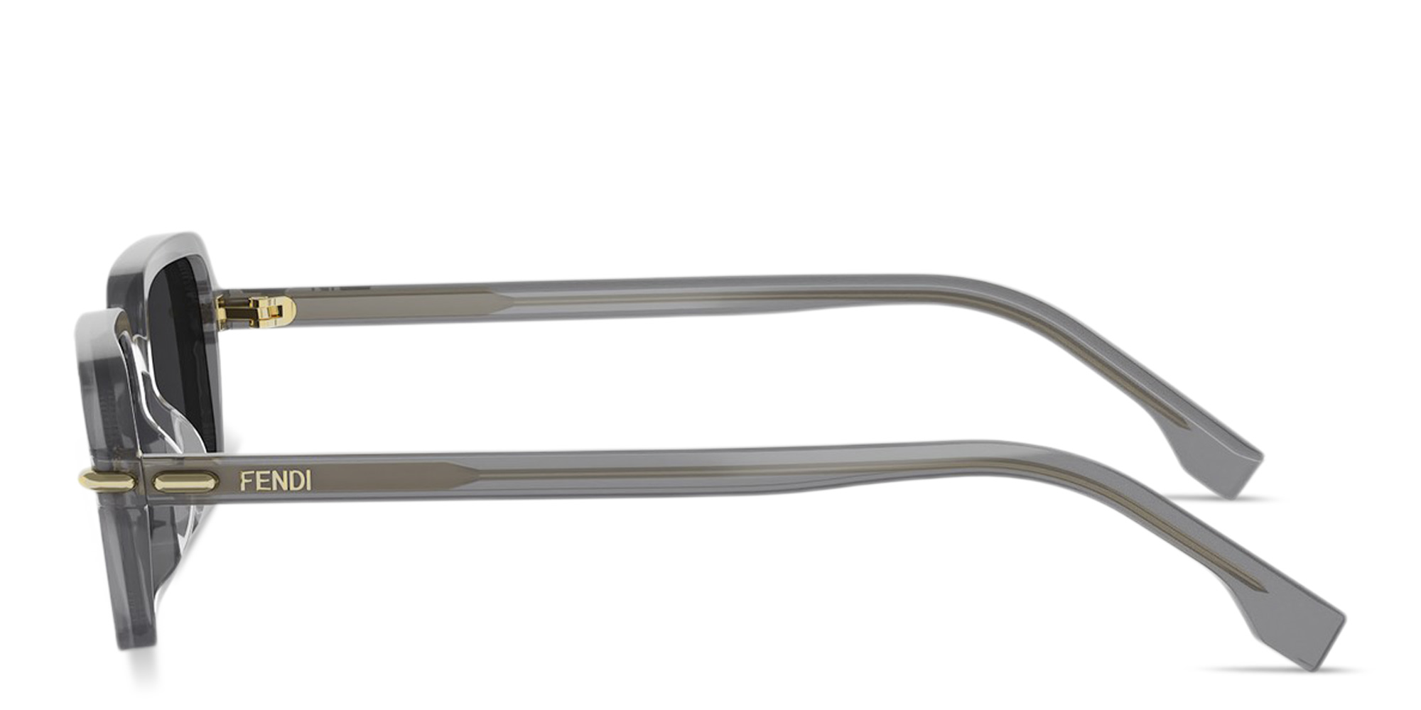 Shop FENDI Selleria Rectangle Sunglasses in Opaline Grey online.