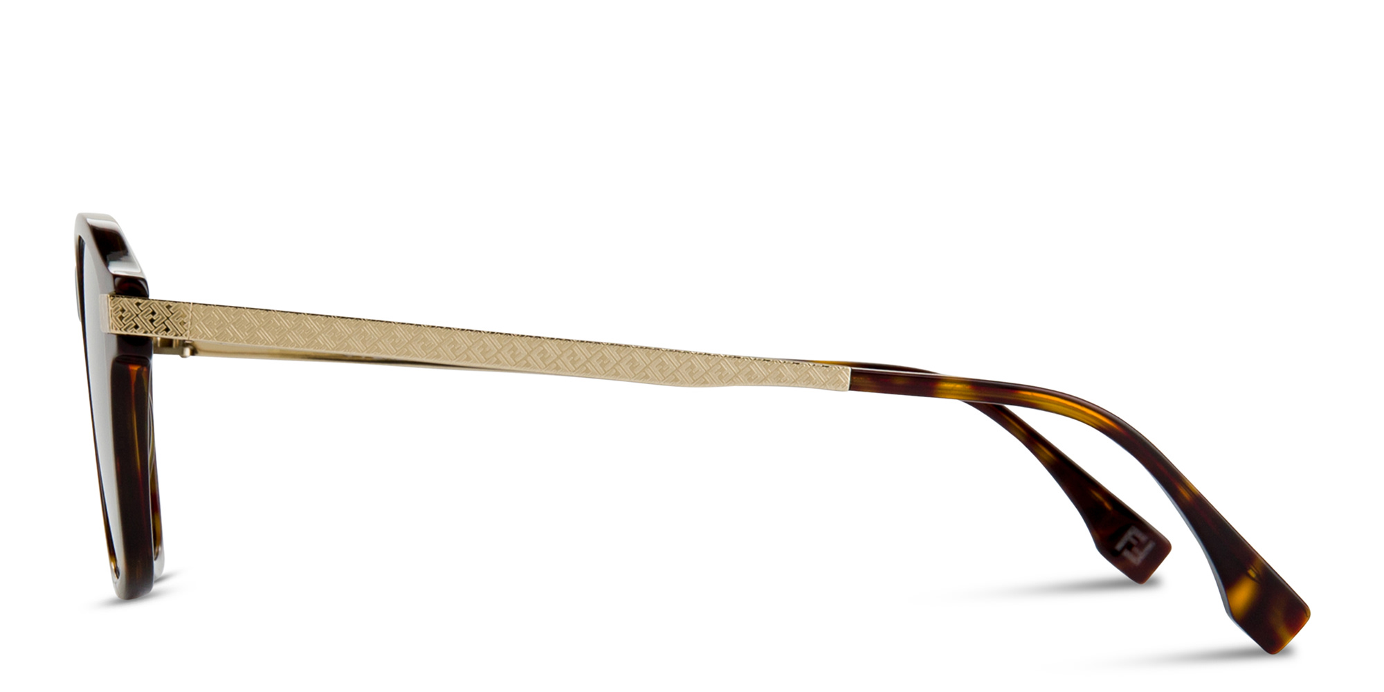 Shop FENDI Essential Square Sunglasses in Havana online.