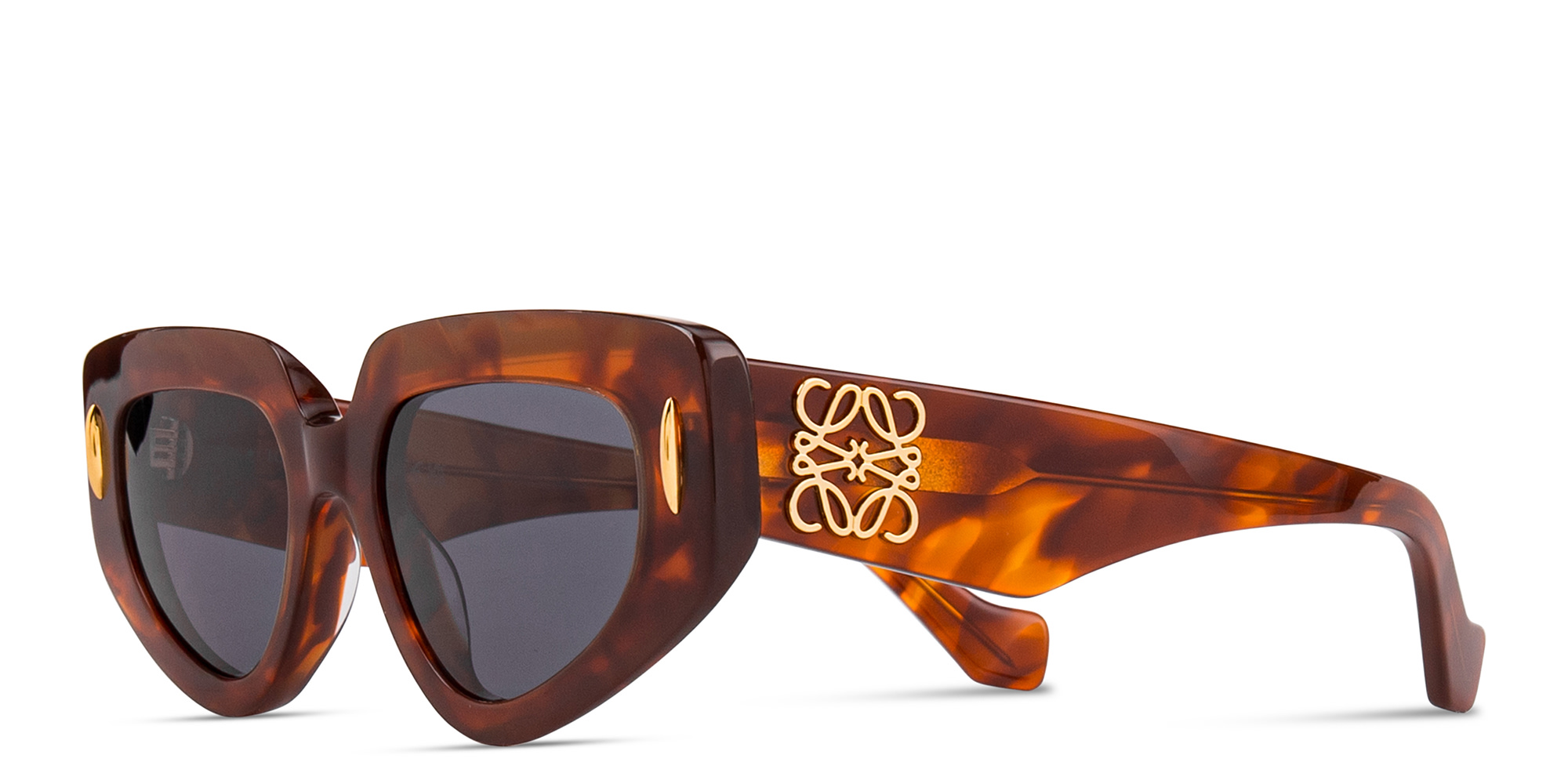 Shop LOEWE Anagram Irregular Sunglasses in Havana online.