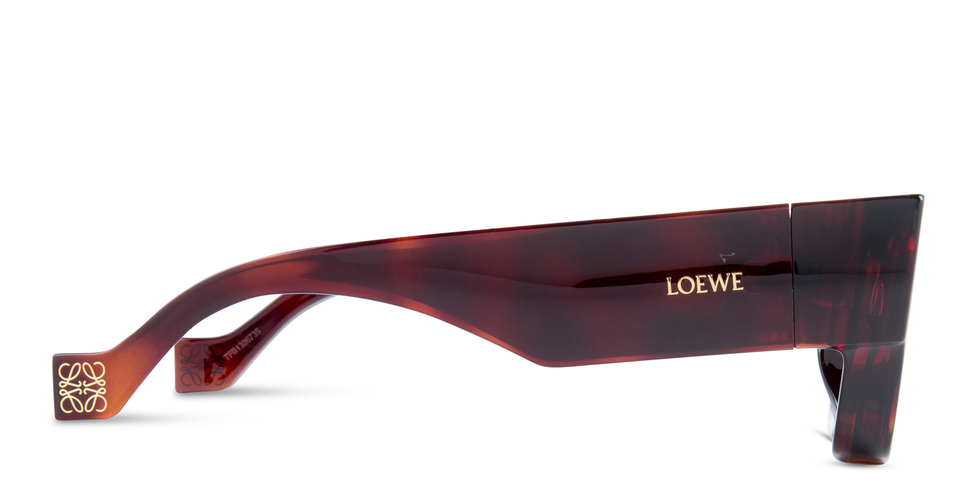 Shop LOEWE Logo Signature Unisex Rectangle Sunglasses in Havana online.