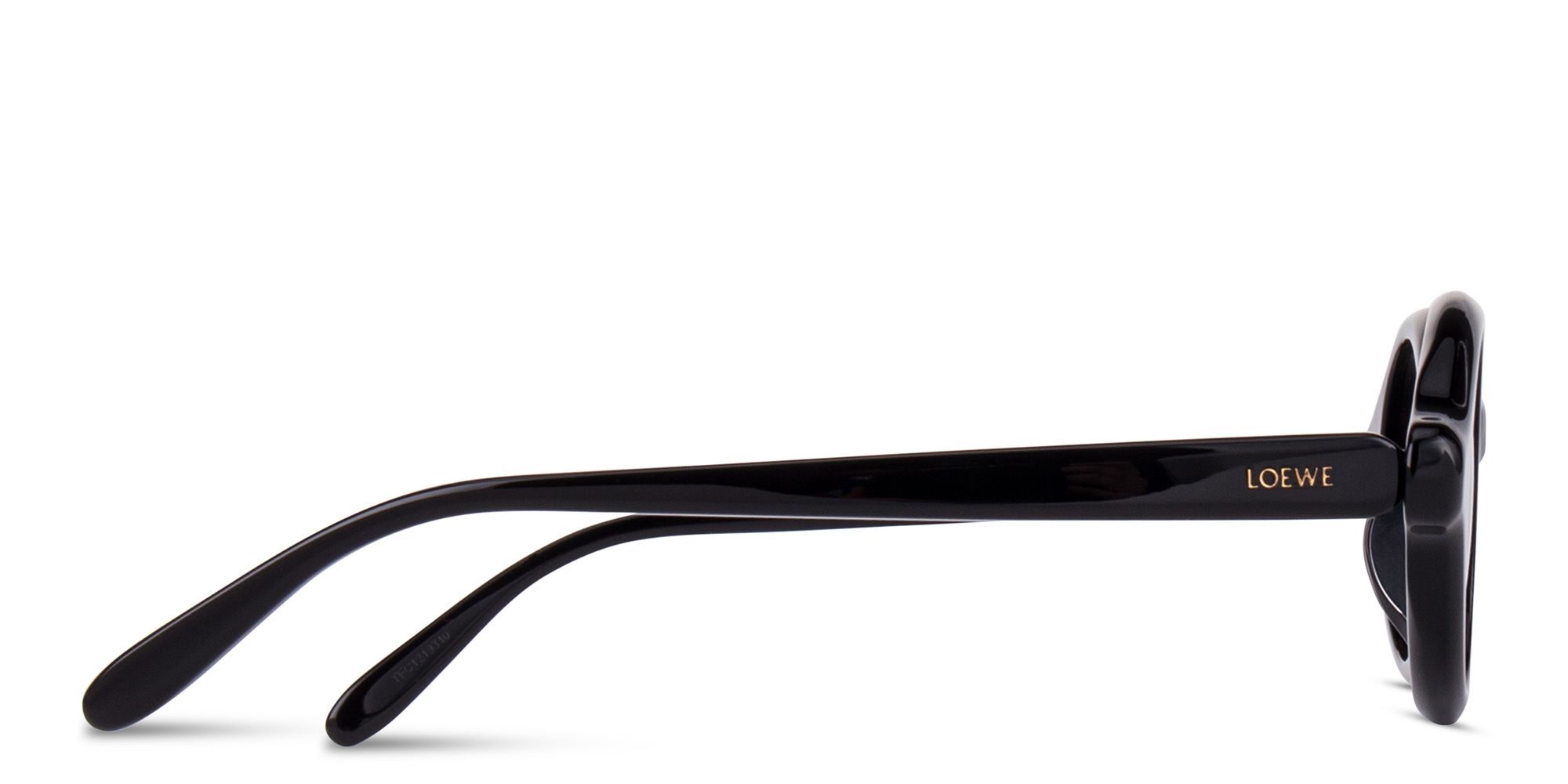 Shop LOEWE Slim Round Sunglasses in Black online.