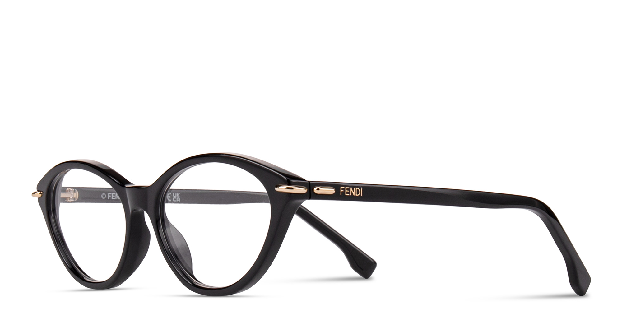 Shop FENDI Selleria Cat-Eye Eyeglasses in Black online.