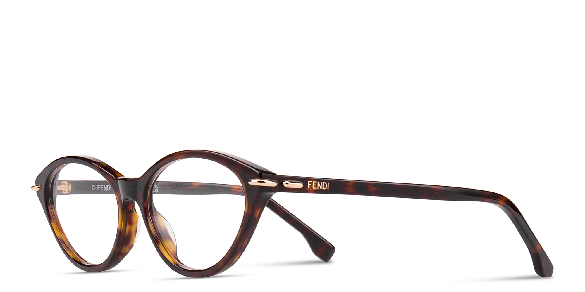 Shop FENDI Selleria Cat-Eye Eyeglasses in Havana online.