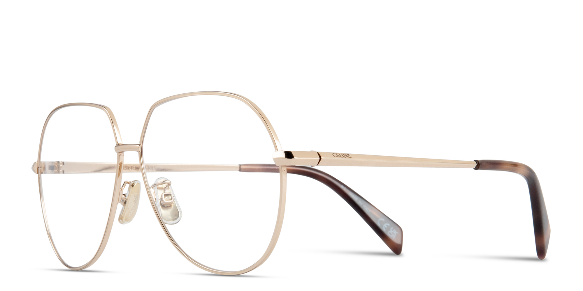 Shop CELINE Metal Cat-Eye Eyeglasses in Gold online.