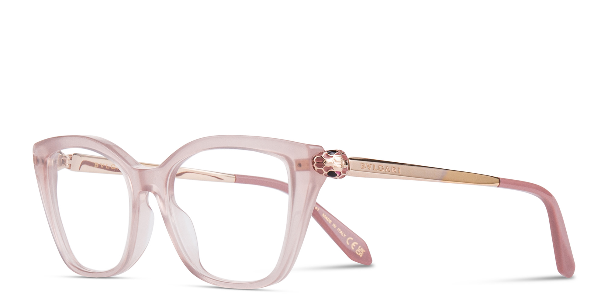 BVLGARI Serpenti Forever Cat-Eye Eyeglasses in Rose – Product Photo 2