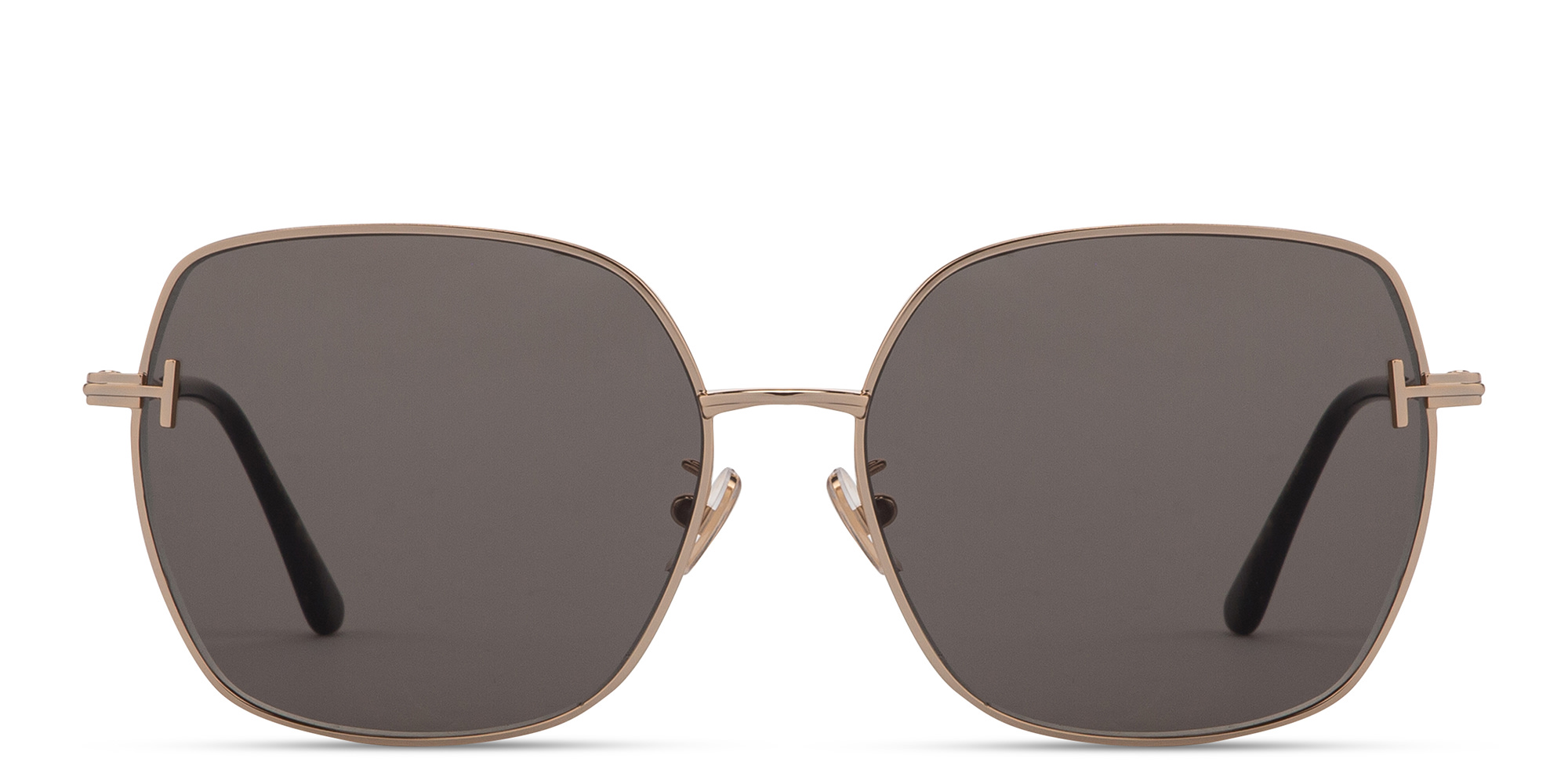 Shop TOM FORD T Logo Oversized Square Sunglasses in Gold online.