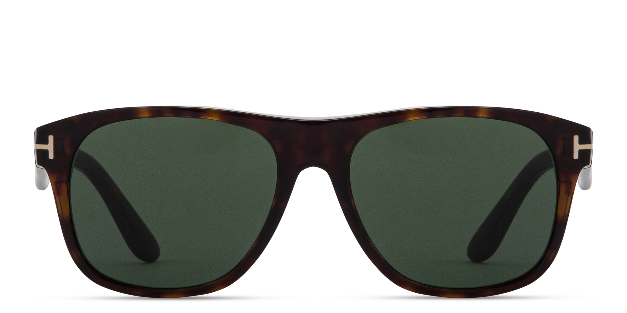 Shop TOM FORD T Logo Square Sunglasses in Havana online.