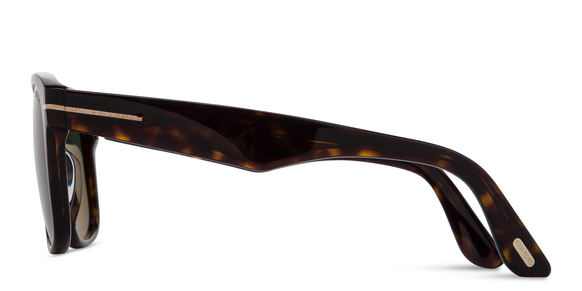 Shop TOM FORD T Logo Square Sunglasses in Havana online.