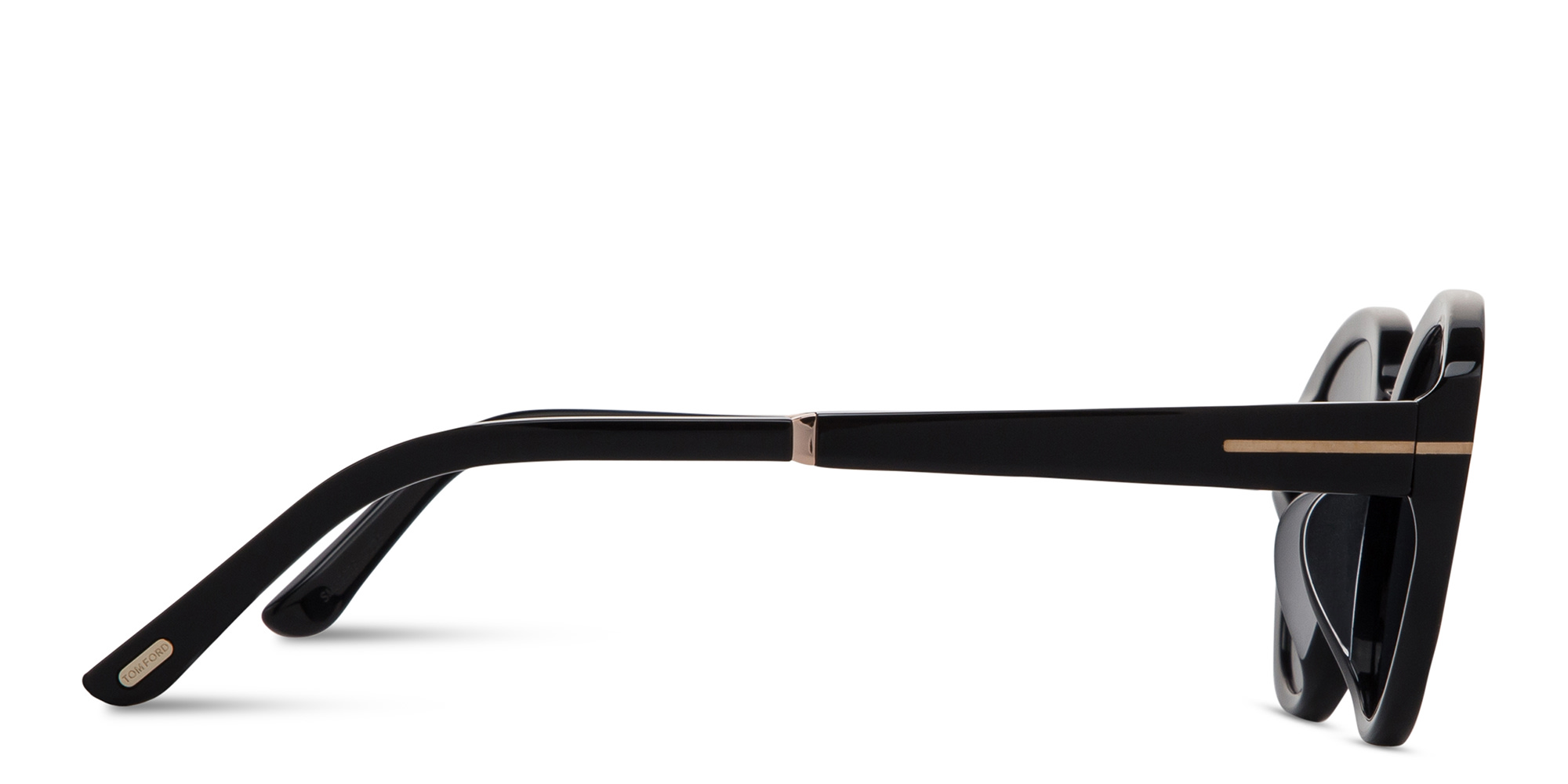 Shop TOM FORD T Logo Oval Sunglasses in Black online.