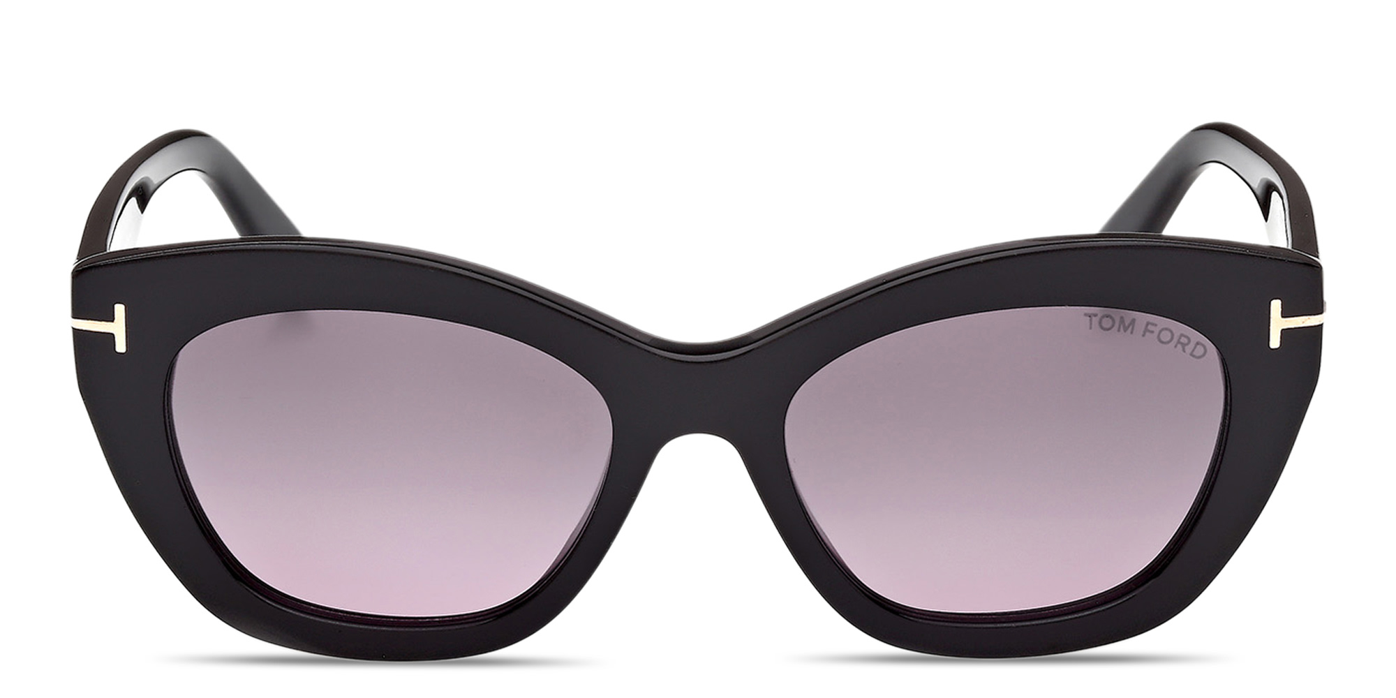Shop TOM FORD T Logo Butterfly Sunglasses in Black online.