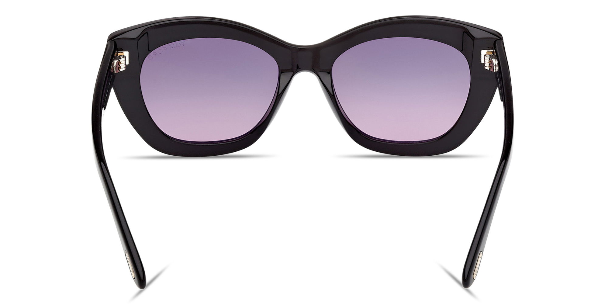 Shop TOM FORD T Logo Butterfly Sunglasses in Black online.