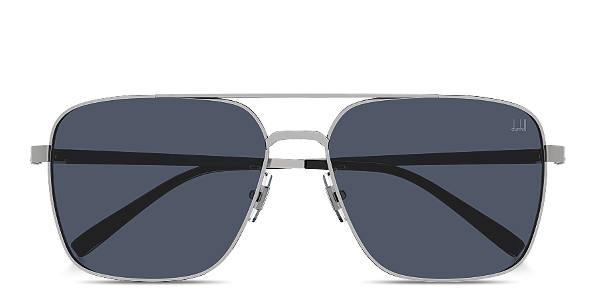 Shop Dunhill Signature Enamel Aviator Sunglasses in Silver online.