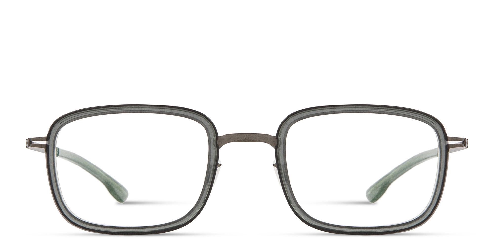 Shop ic! berlin Turo Square Eyeglasses in Transparent Grey online.