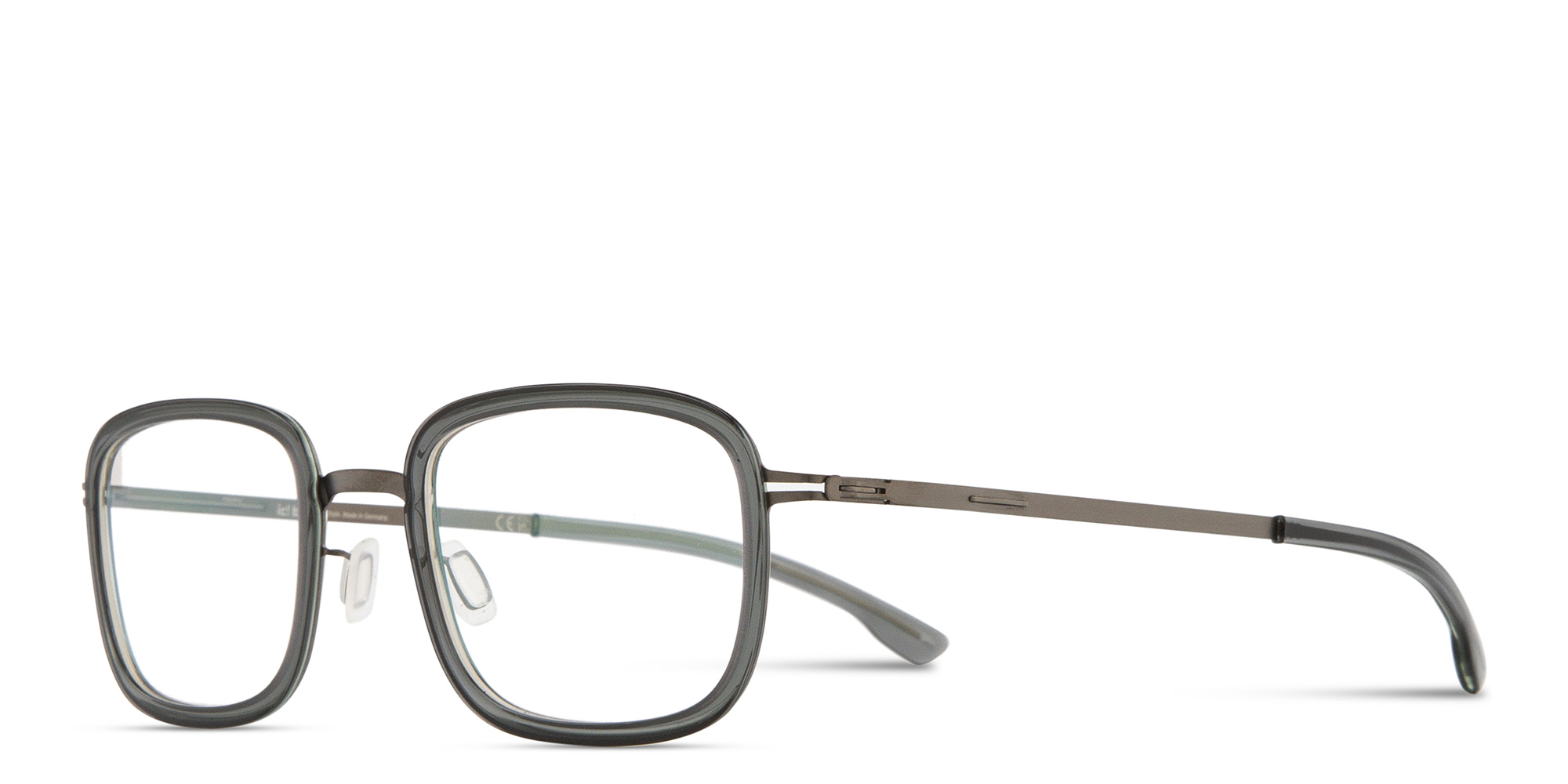 Shop ic! berlin Turo Square Eyeglasses in Transparent Grey online.