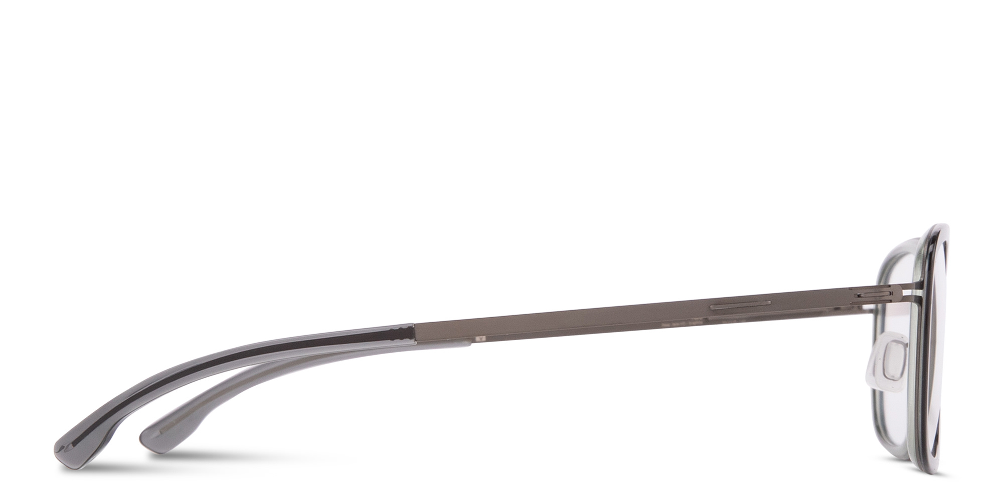 Shop ic! berlin Turo Square Eyeglasses in Transparent Grey online.