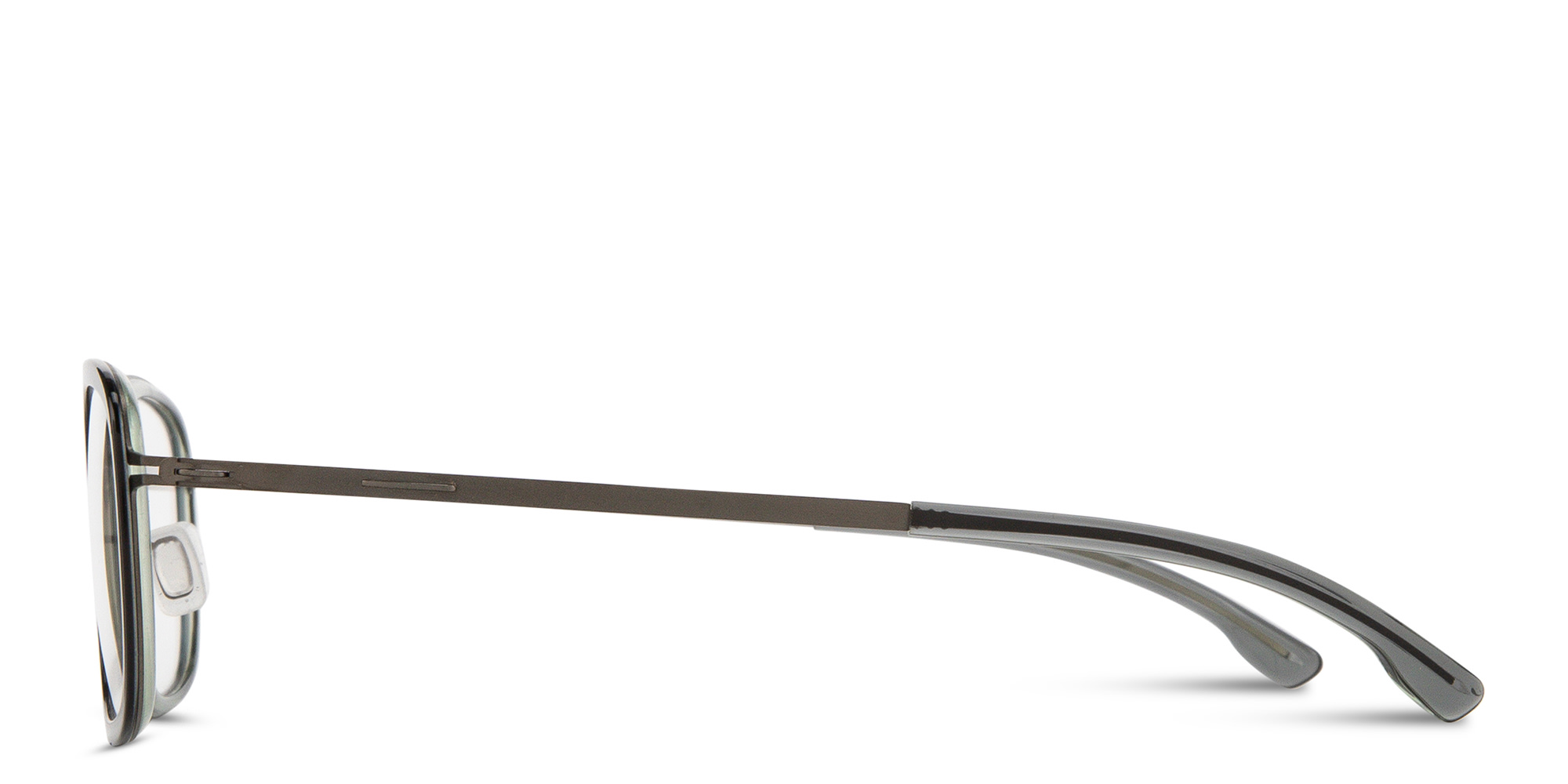 Shop ic! berlin Turo Square Eyeglasses in Transparent Grey online.