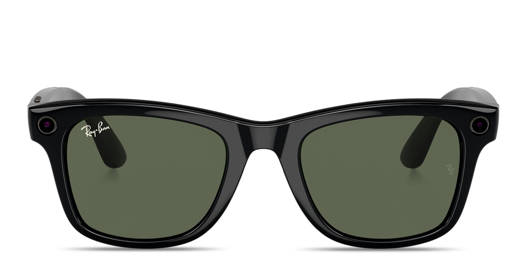 Shop Ray-Ban Meta Wayfarer Unisex Square Sunglasses in Shiny Black online.